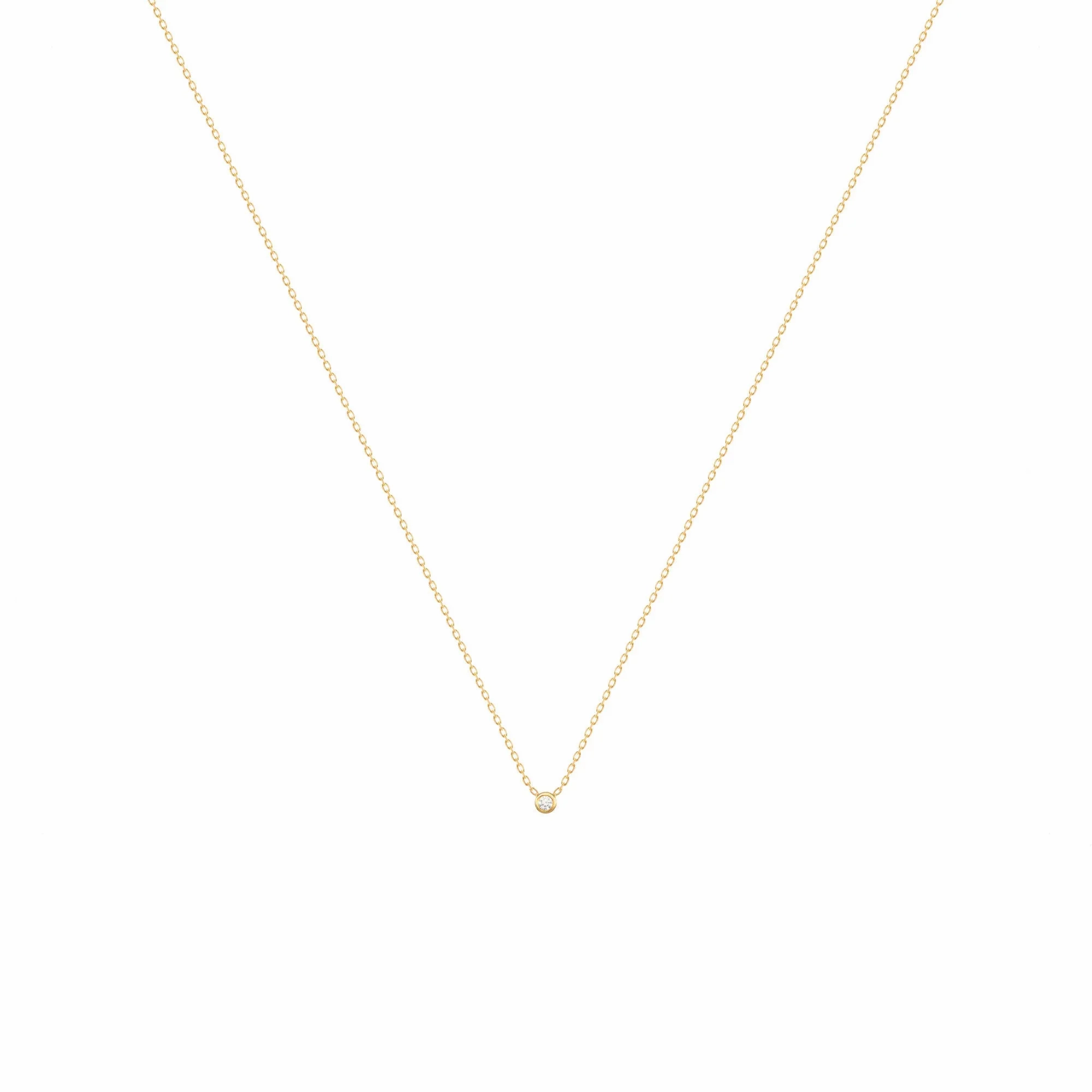 Dot 18K Gold Necklace w. Diamond