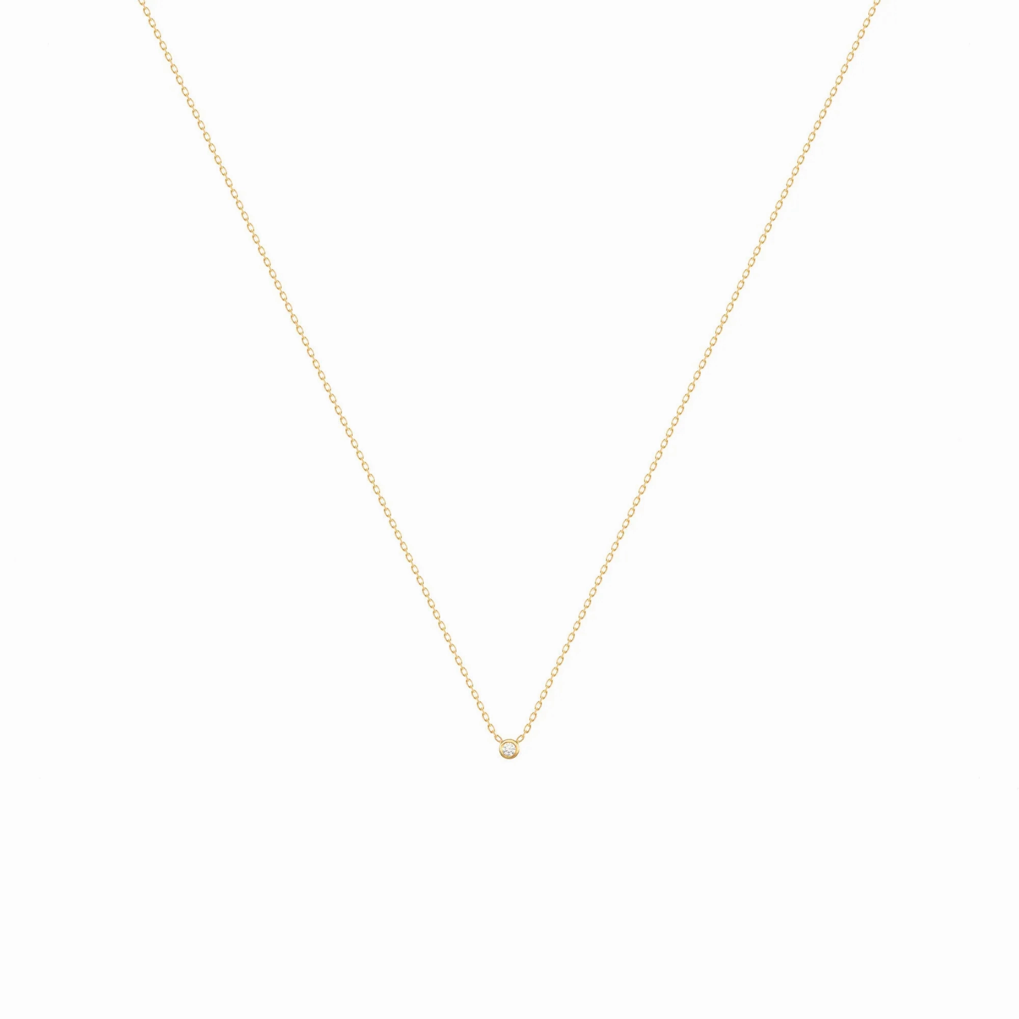 Dot 18K Gold Necklace w. Diamond