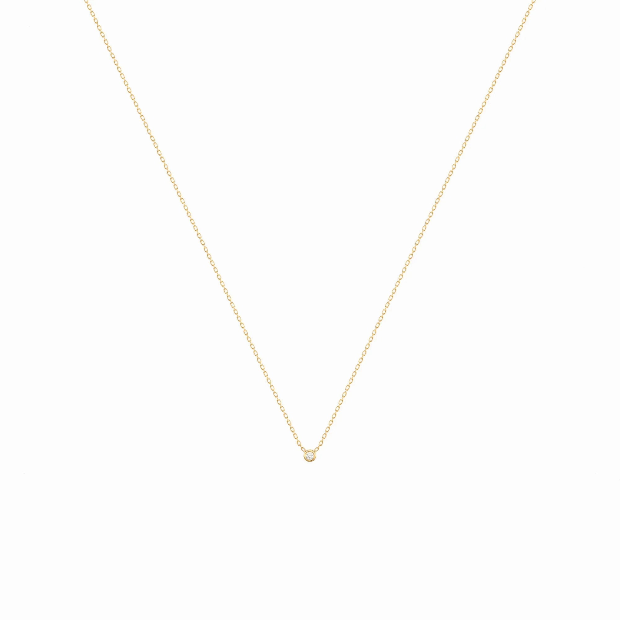 Dot 18K Gold Necklace w. Diamond