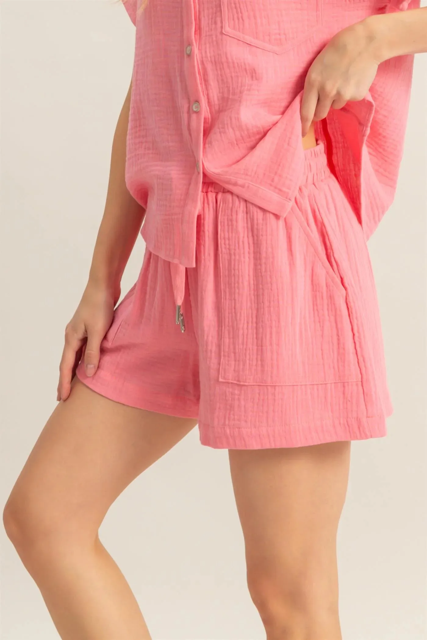 Double Down Gaze Fließende Shorts