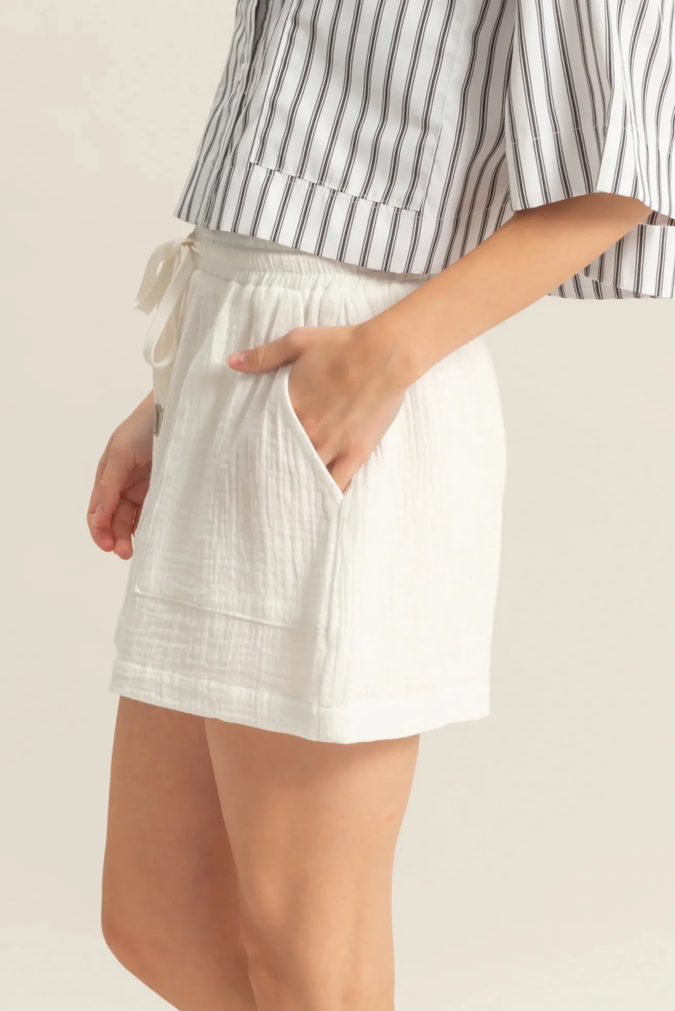 Double Down Gaze Fließende Shorts