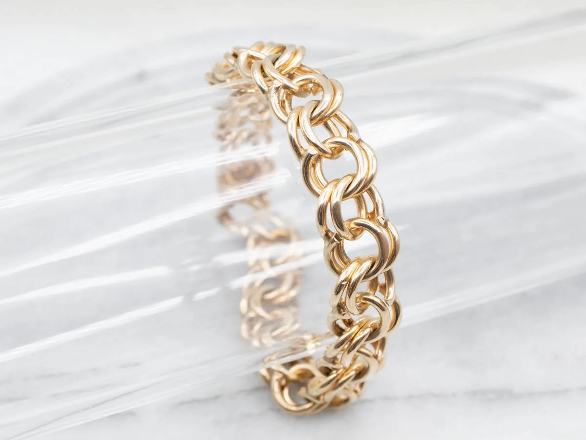 Double Link Chain Charm Bracelet