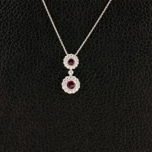 Double Ruby &amp; Diamond Pendant