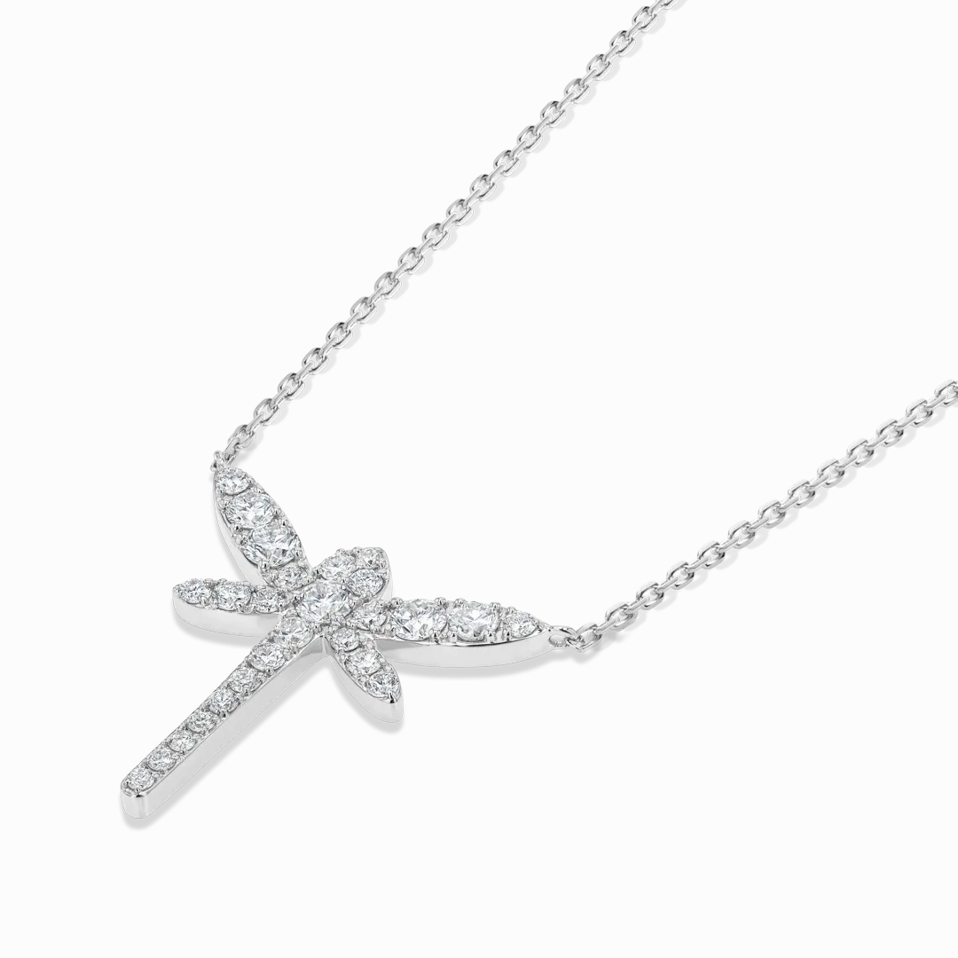 Dragonfly Diamond Pendant White Gold