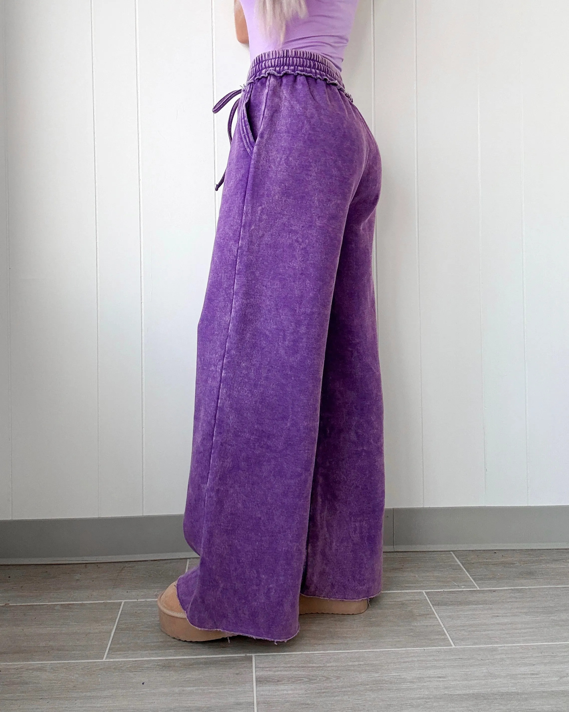 Träumerische Drift Acid Wash Lounge Hose - Violett