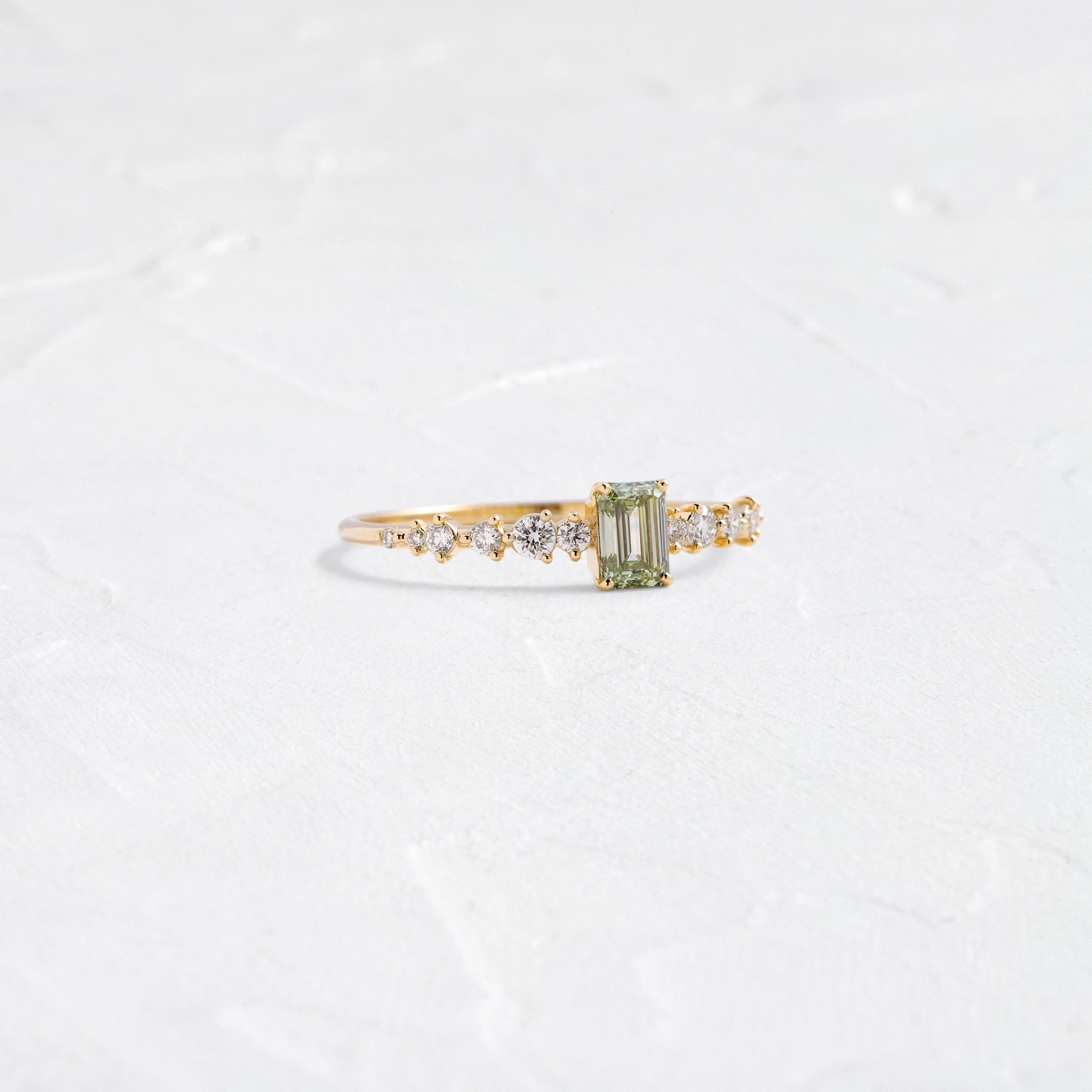 Edison Ring, Lab-Grown Blue-Green Diamond