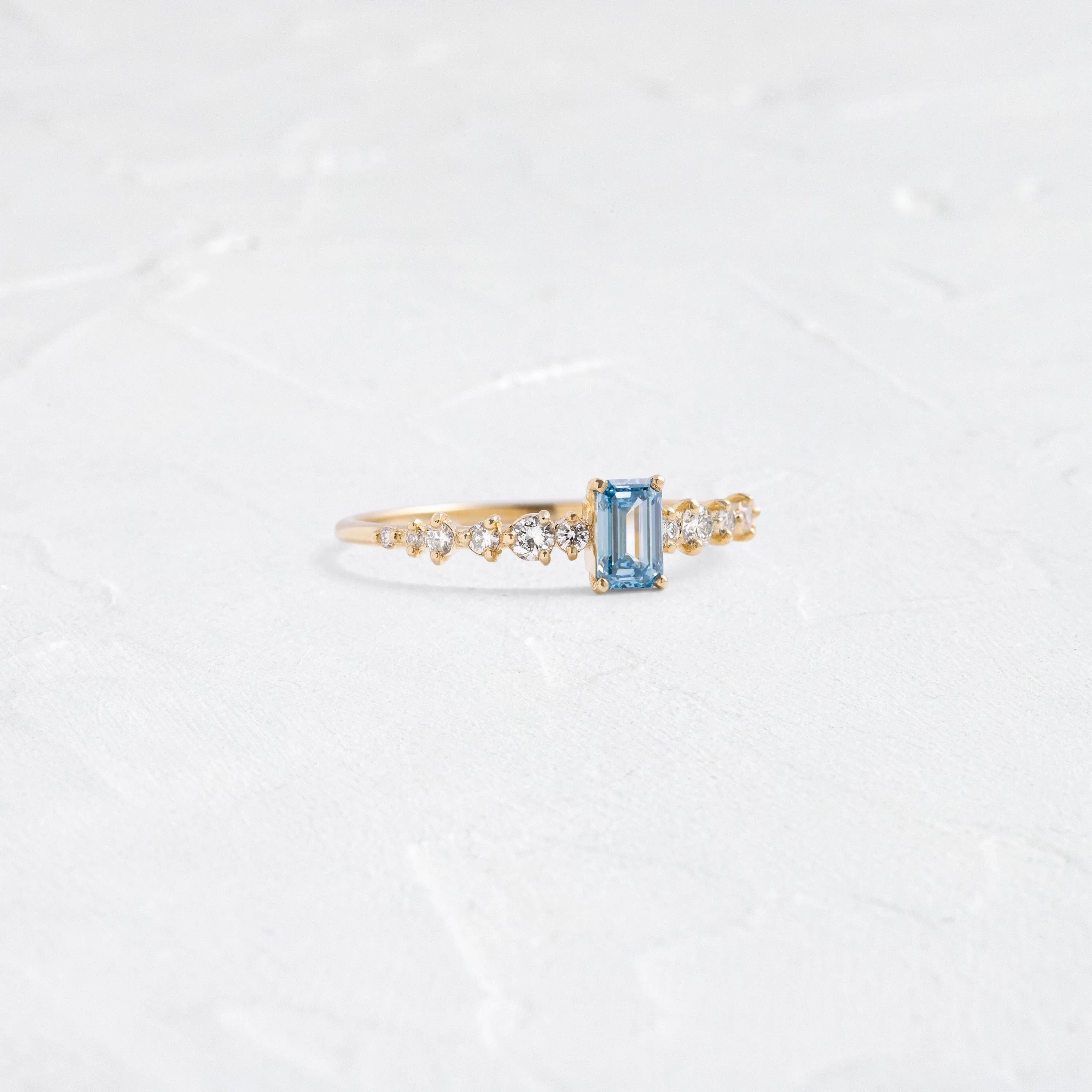Edison Ring, Lab-Grown Blue-Green Diamond