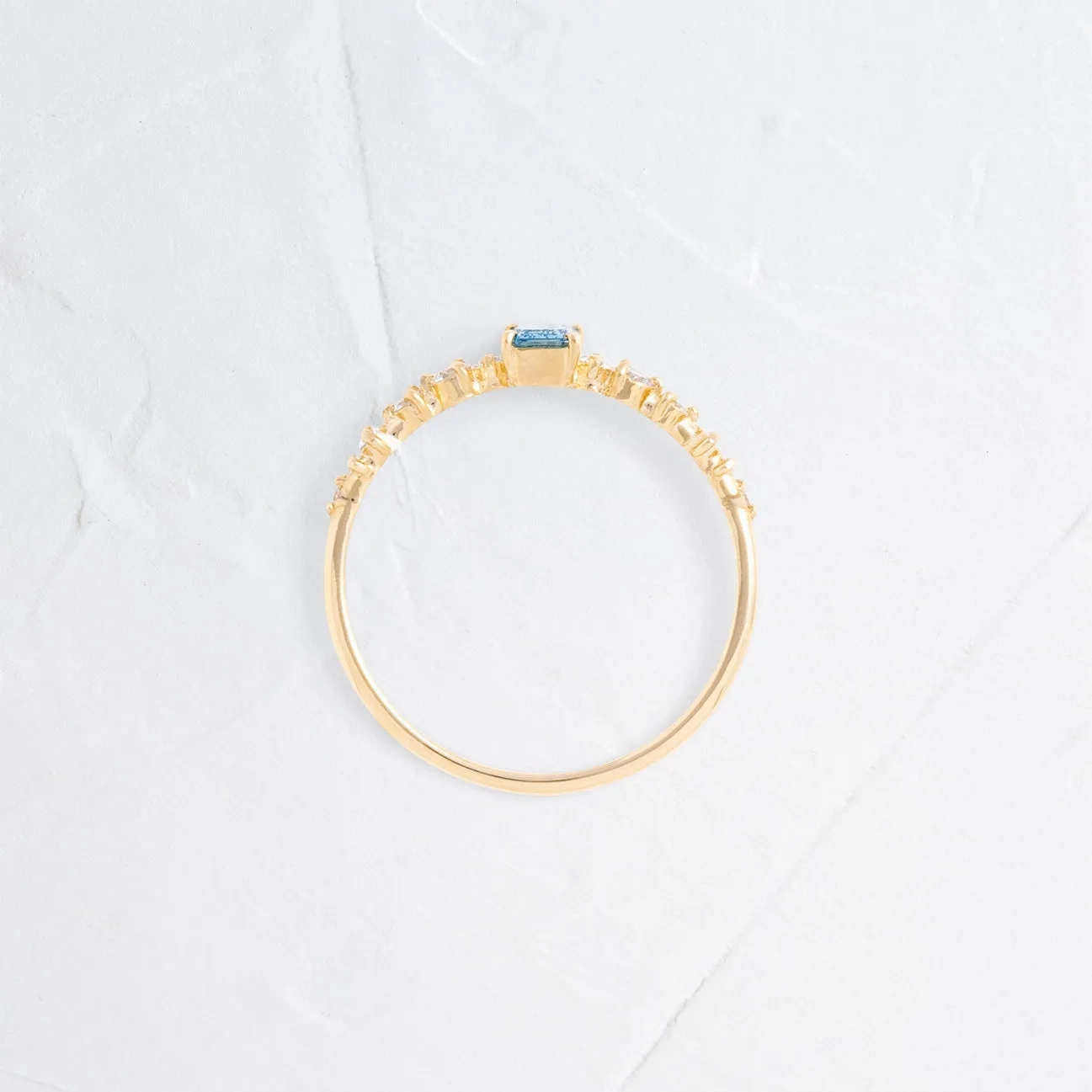 Edison Ring, Lab-Grown Blue-Green Diamond