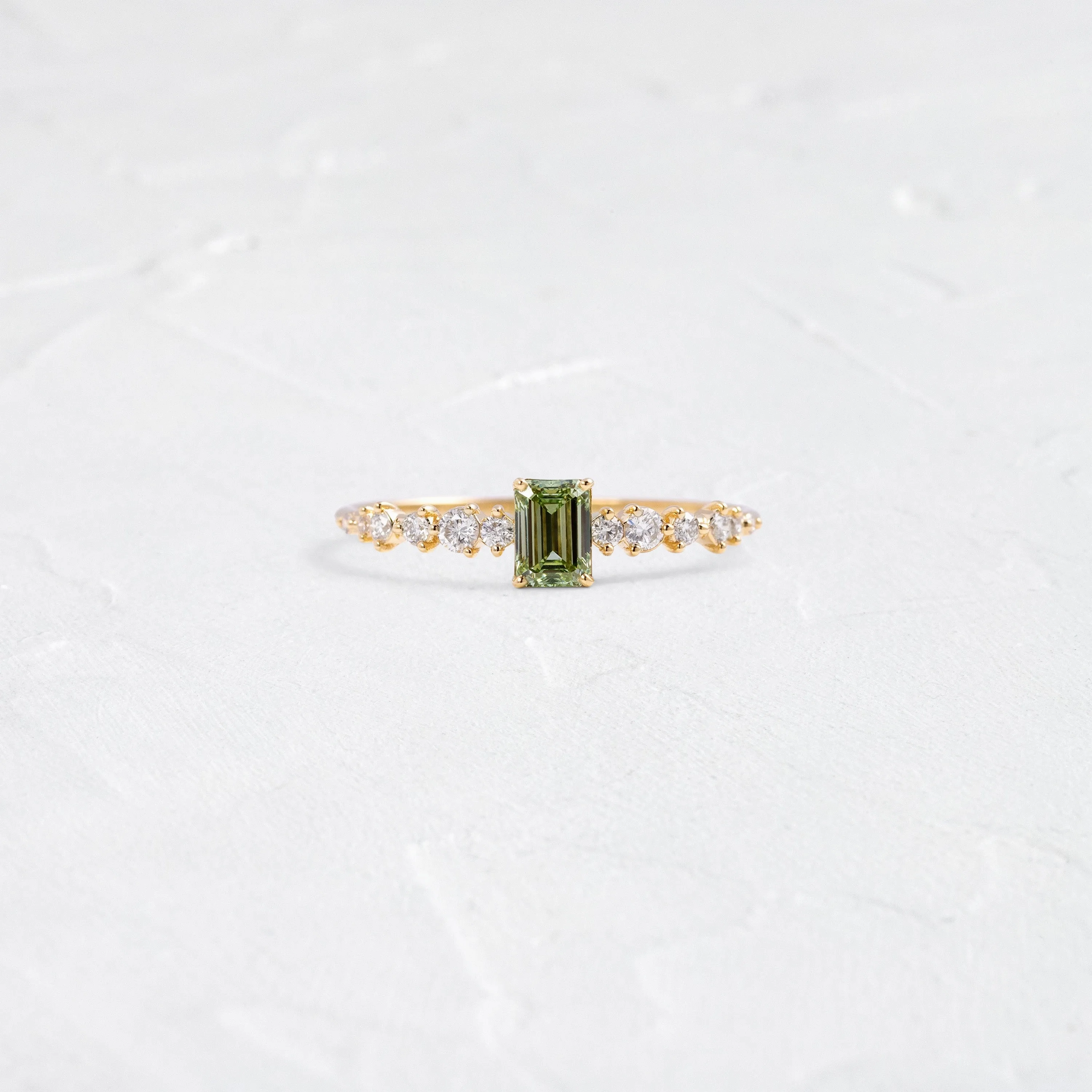 Edison Ring, Lab-Grown Blue-Green Diamond