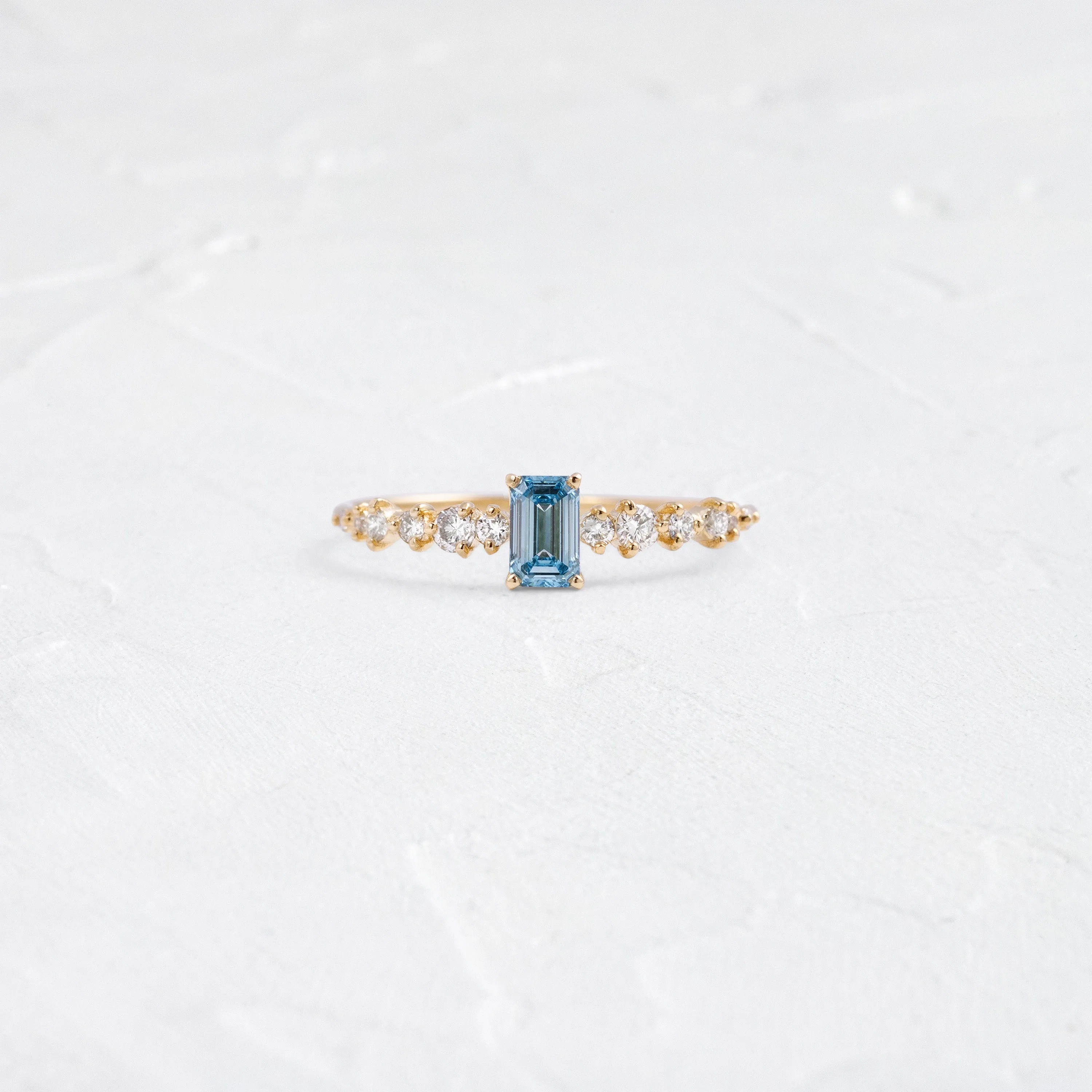 Edison Ring, Lab-Grown Blue-Green Diamond