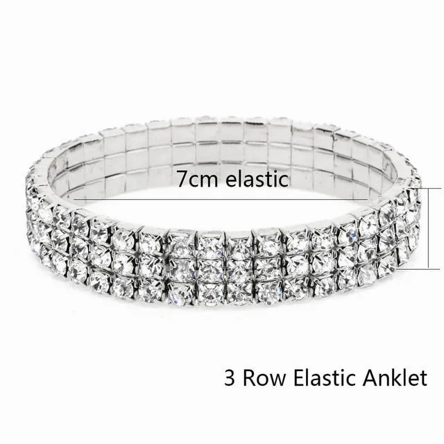 Elastic Anklet Stretch Anklets Women Boho Crystal Bracelet Cheville Barefoot Sandals Pulseras Tobilleras Mujer Foot Jewelry 2019