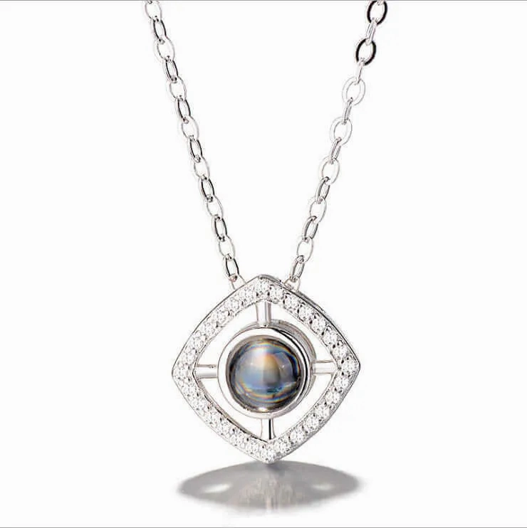 Elegant Cushion Style Women Necklace with Picture Inside