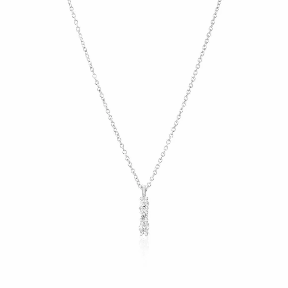 Ellera Ovale Piccolo Silver Necklace w. Zirconia