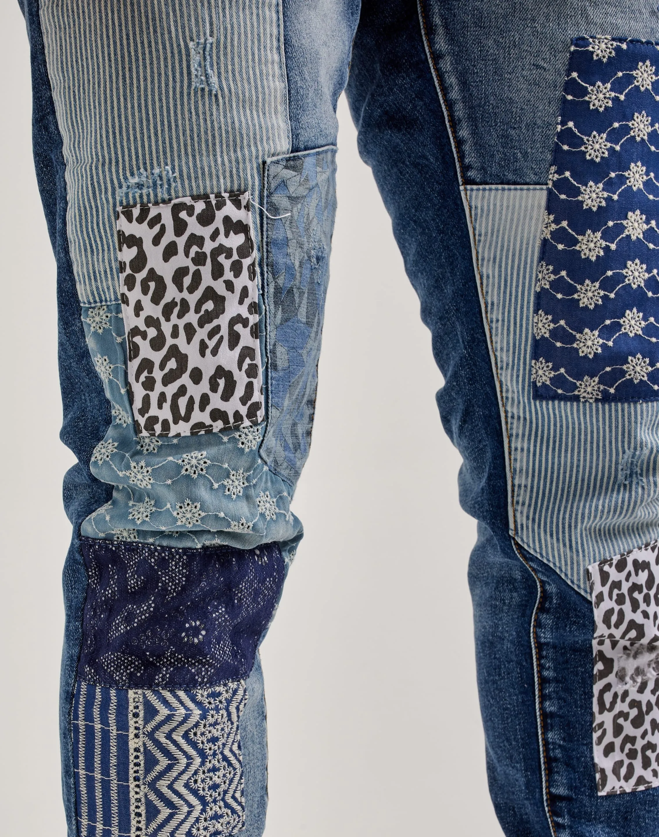 Embellish Nyc Patchwork Denim Jeans