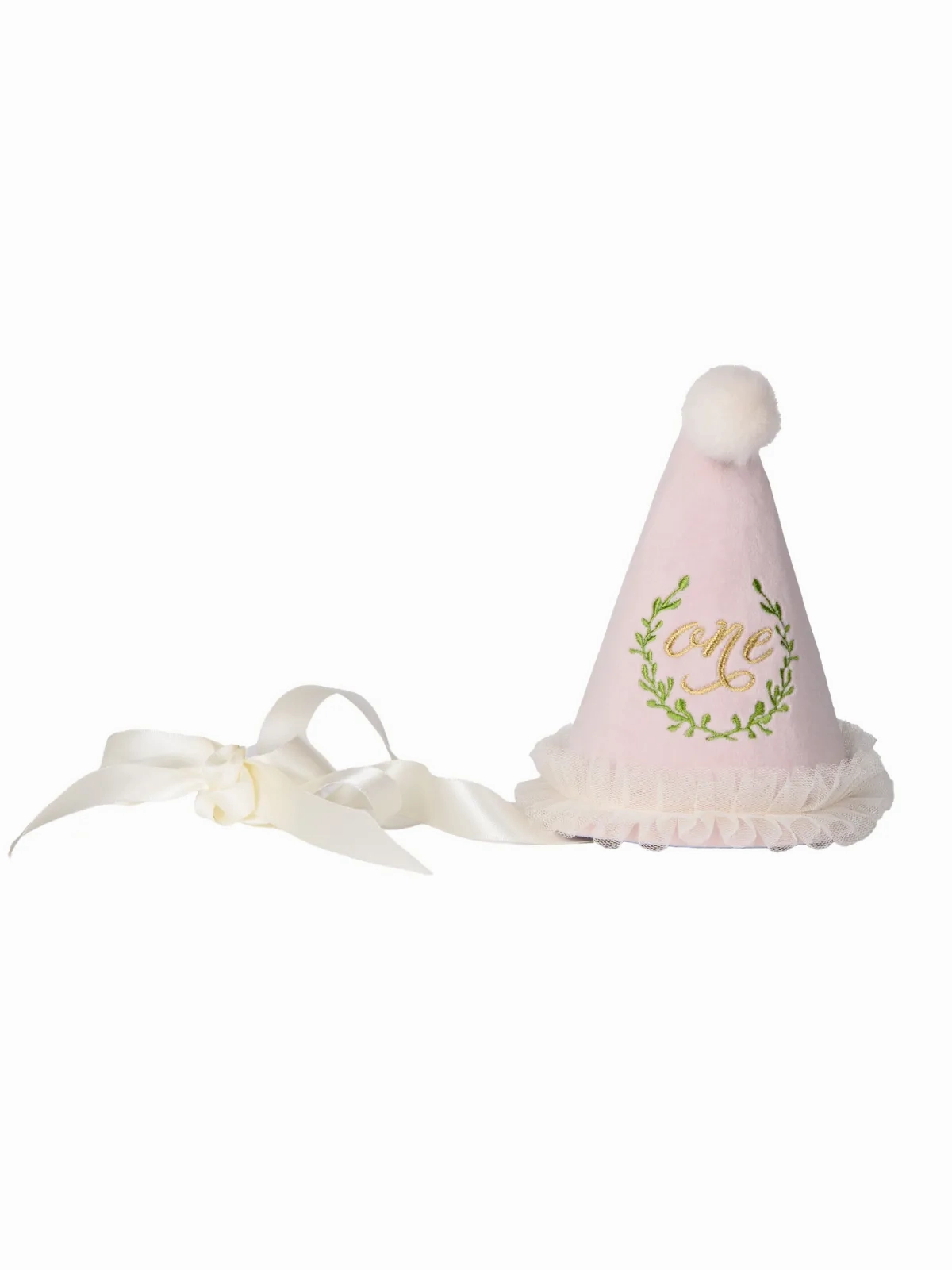 Embroidered Party Hat - Pink