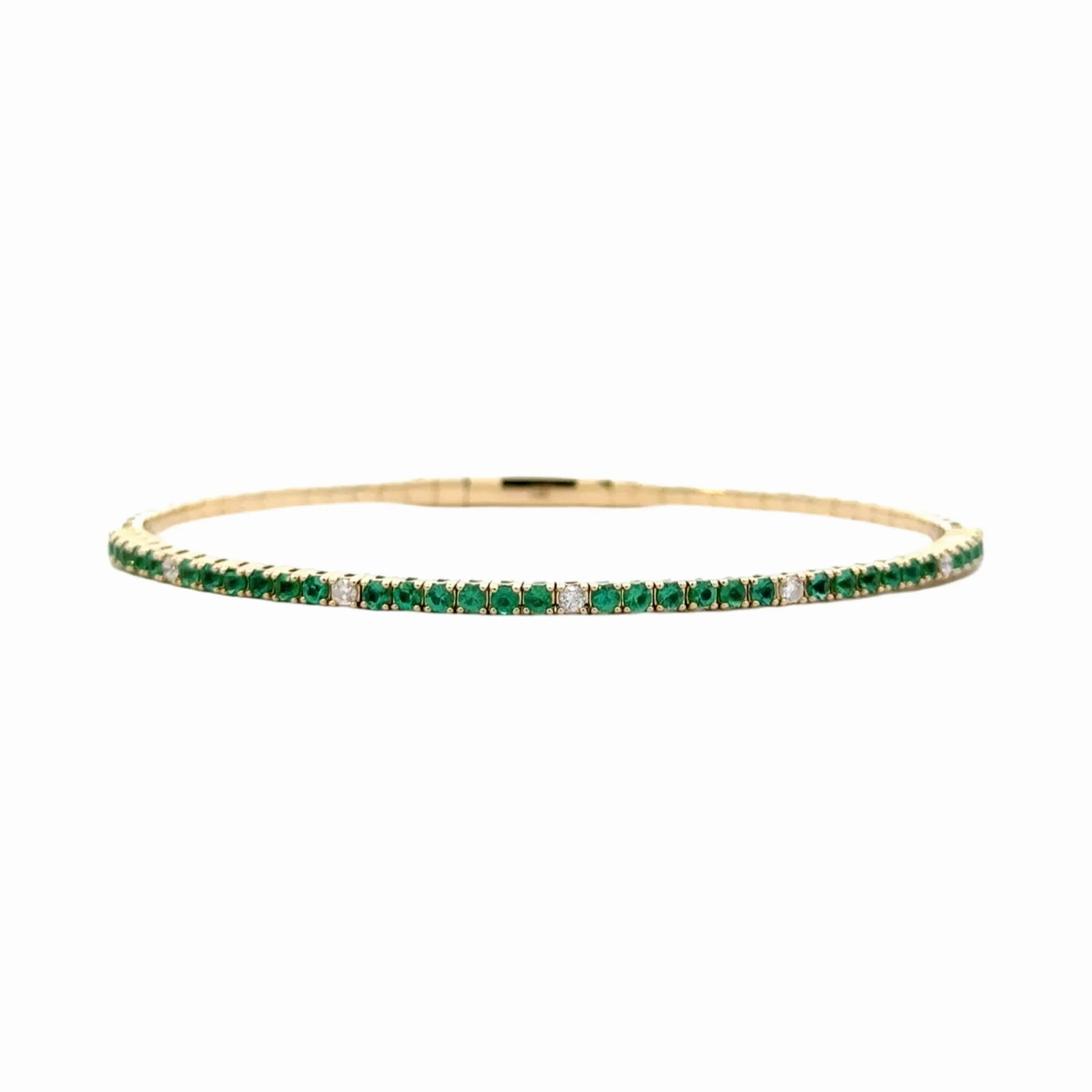 Emerald &amp; Diamond Flexi Bangle