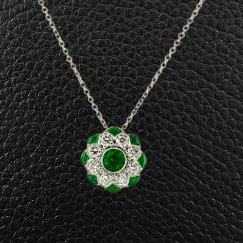 Emerald &amp; Diamond Pendant