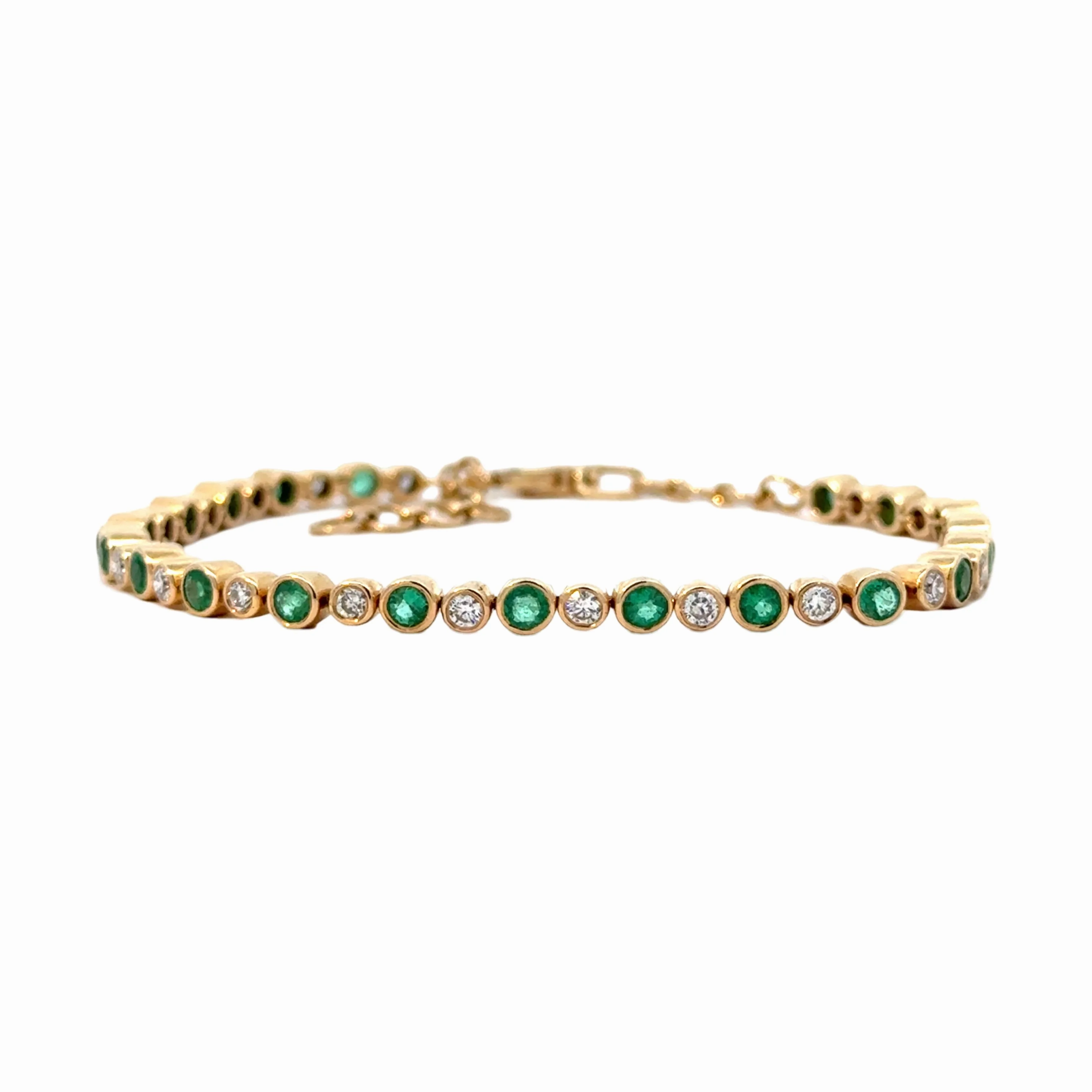 Emerald &amp; Diamond Tennis Bracelet