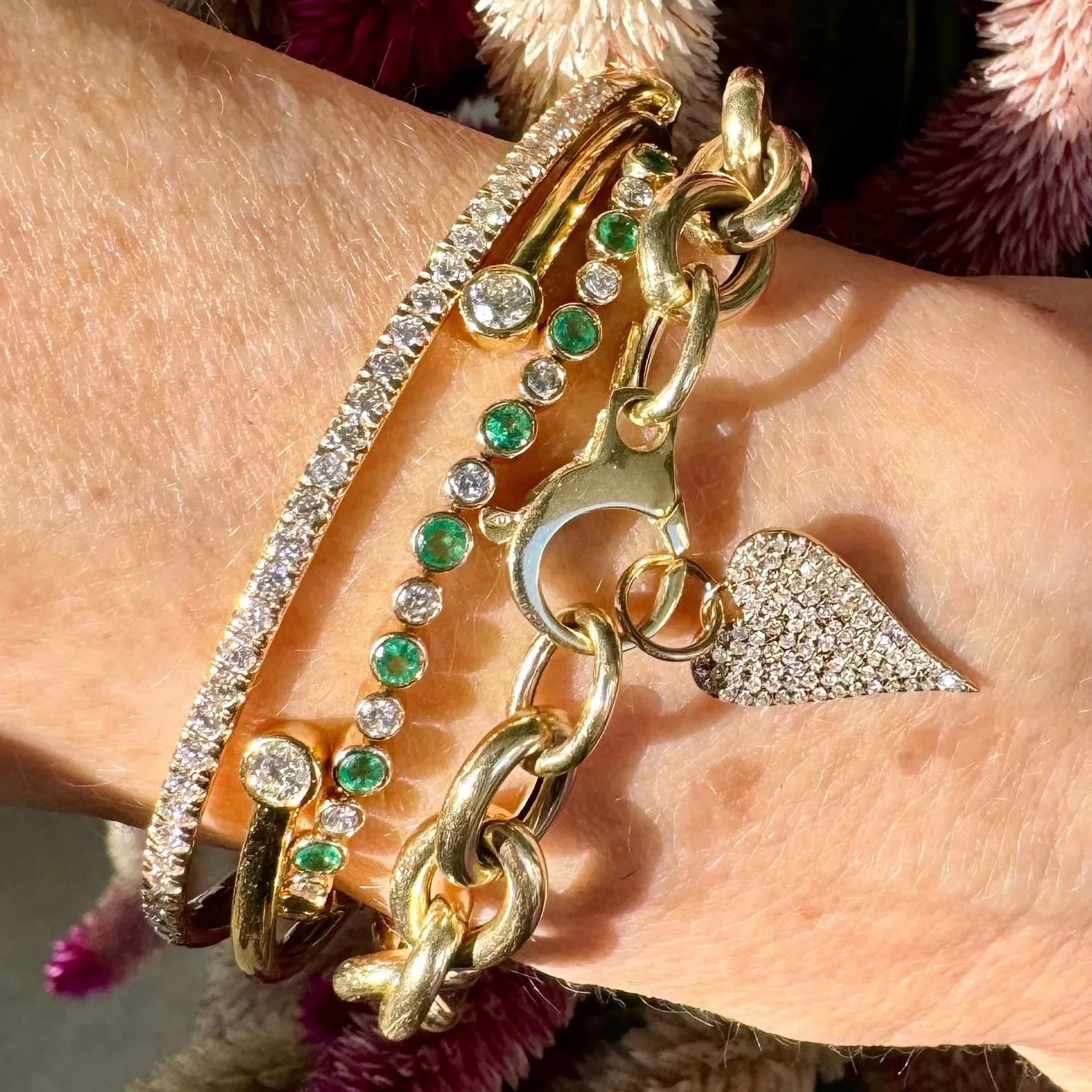 Emerald &amp; Diamond Tennis Bracelet
