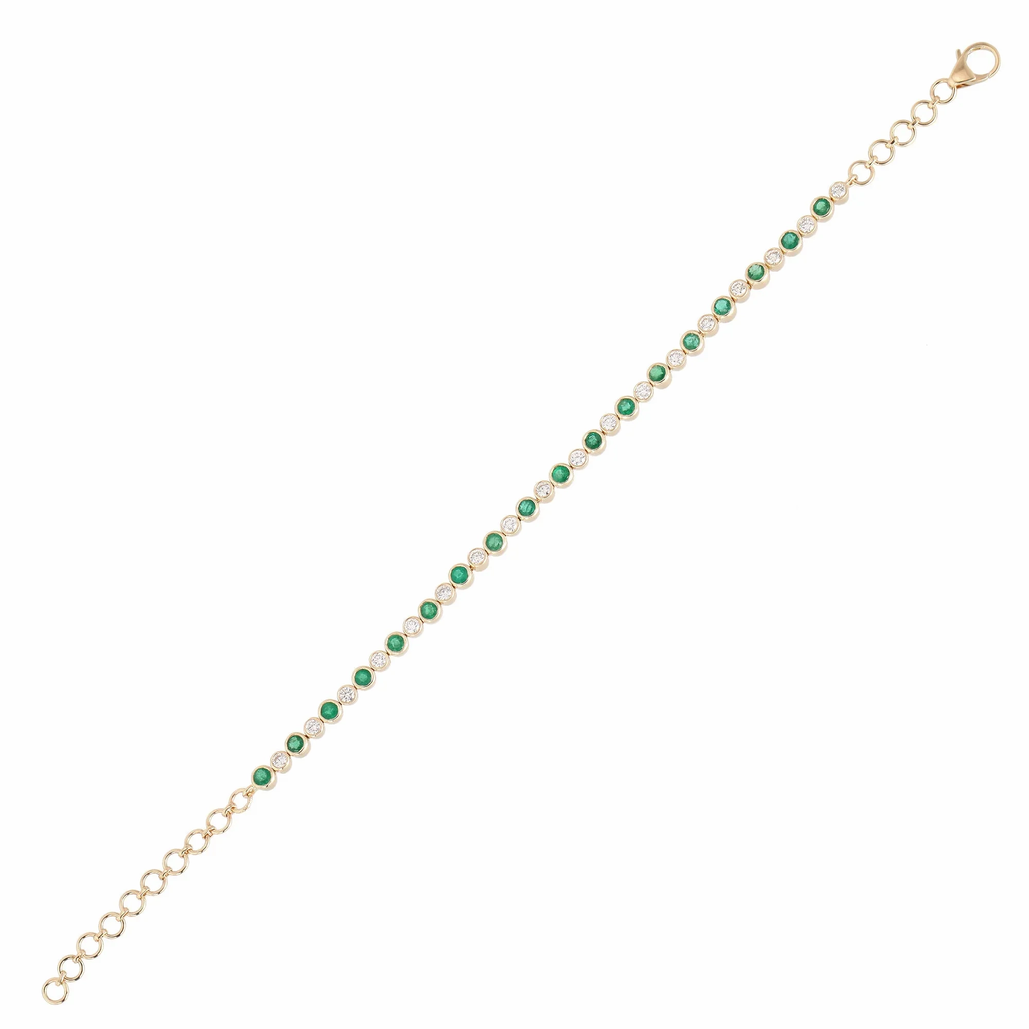 Emerald &amp; Diamond Tennis Bracelet