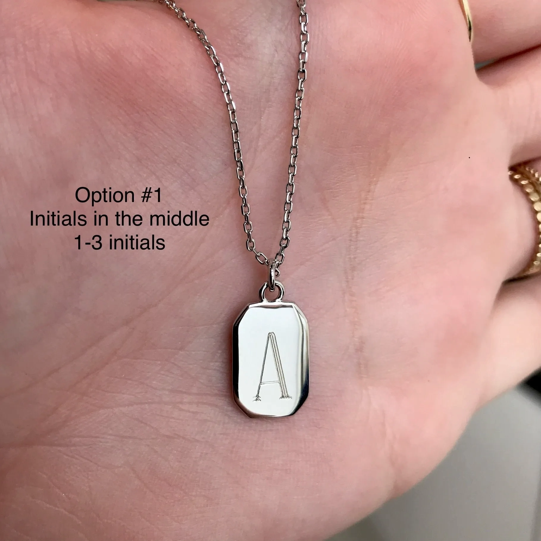 Engravable- 18k/925 Vermeil Tag Necklace