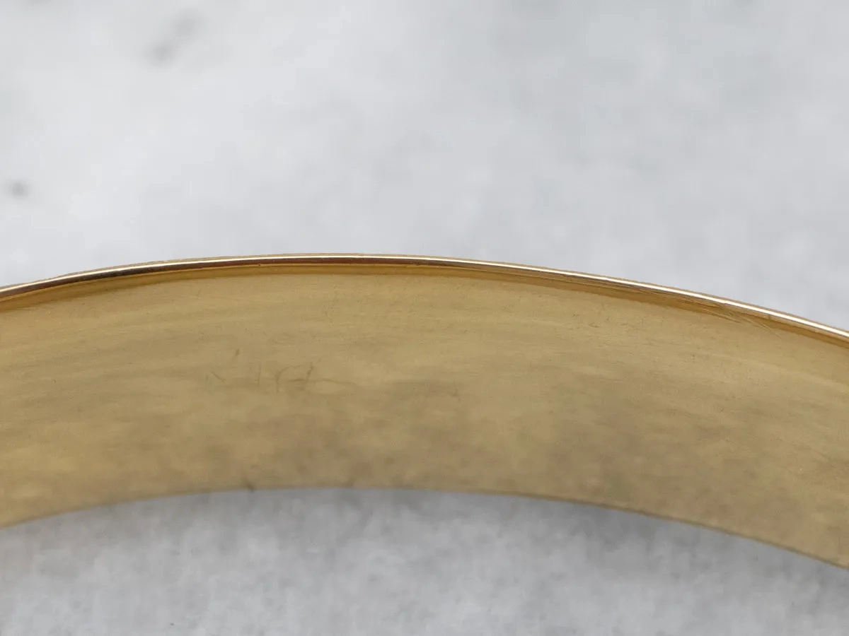 Engraved Gold Bangle Bracelet