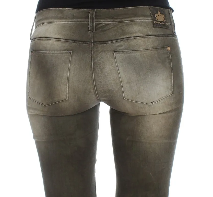 Ermanno Scervino Waschjeans aus Baumwollmischgewebe für Damen in schmaler Passform