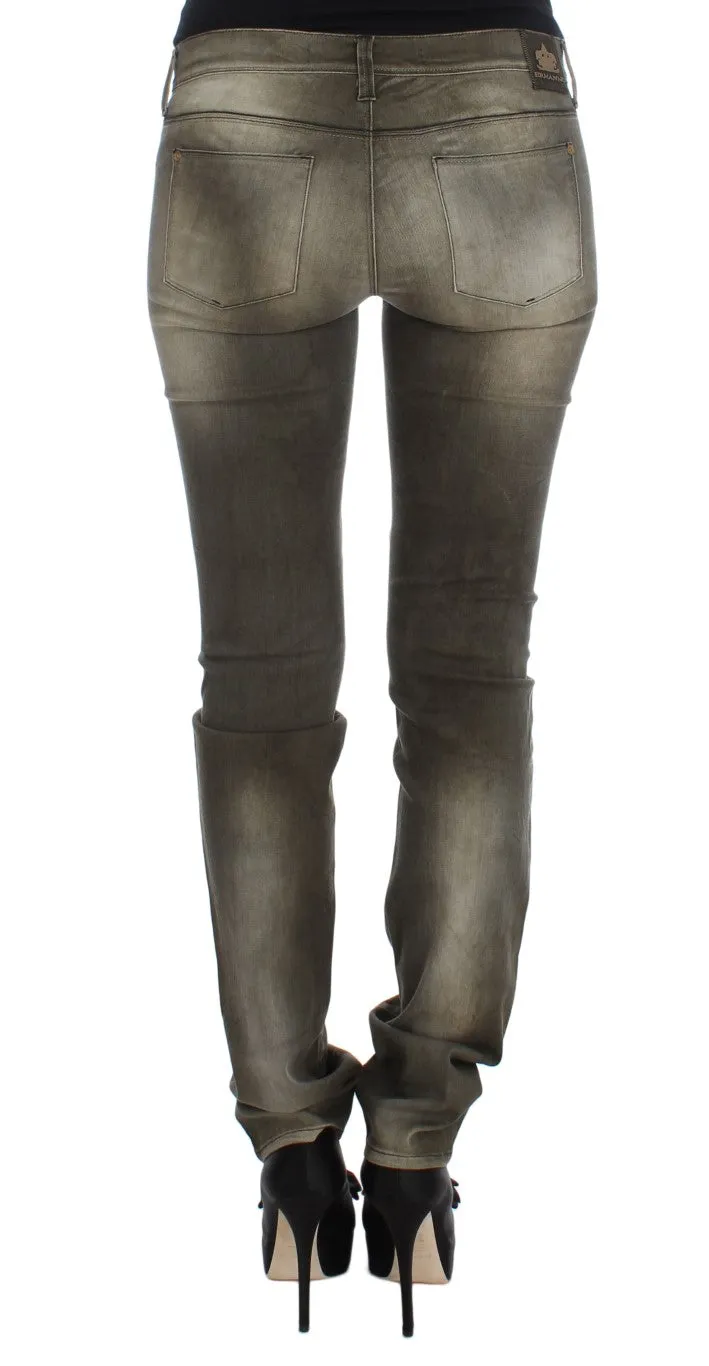Ermanno Scervino Waschjeans aus Baumwollmischgewebe für Damen in schmaler Passform