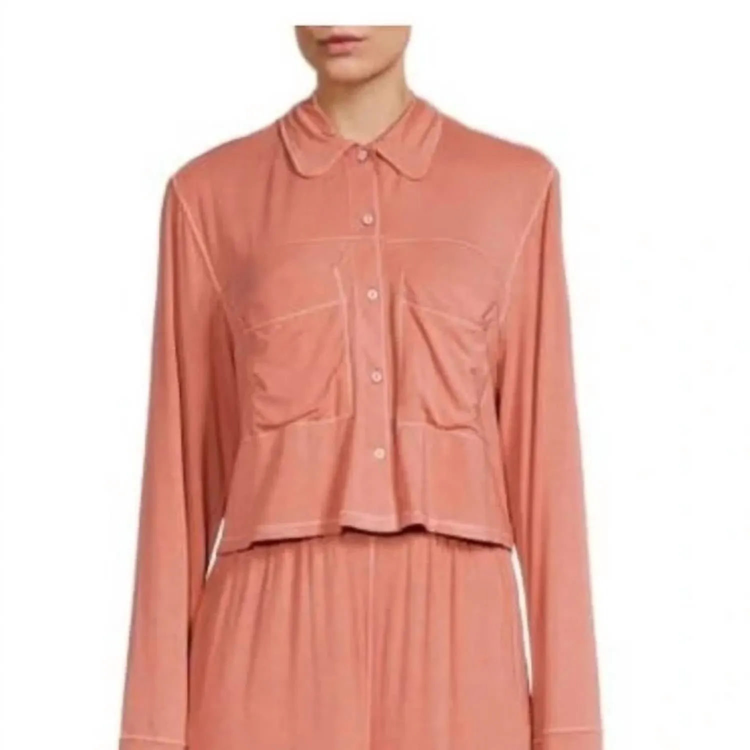 Essentials Pyjama-Oberteil in Lipgloss
