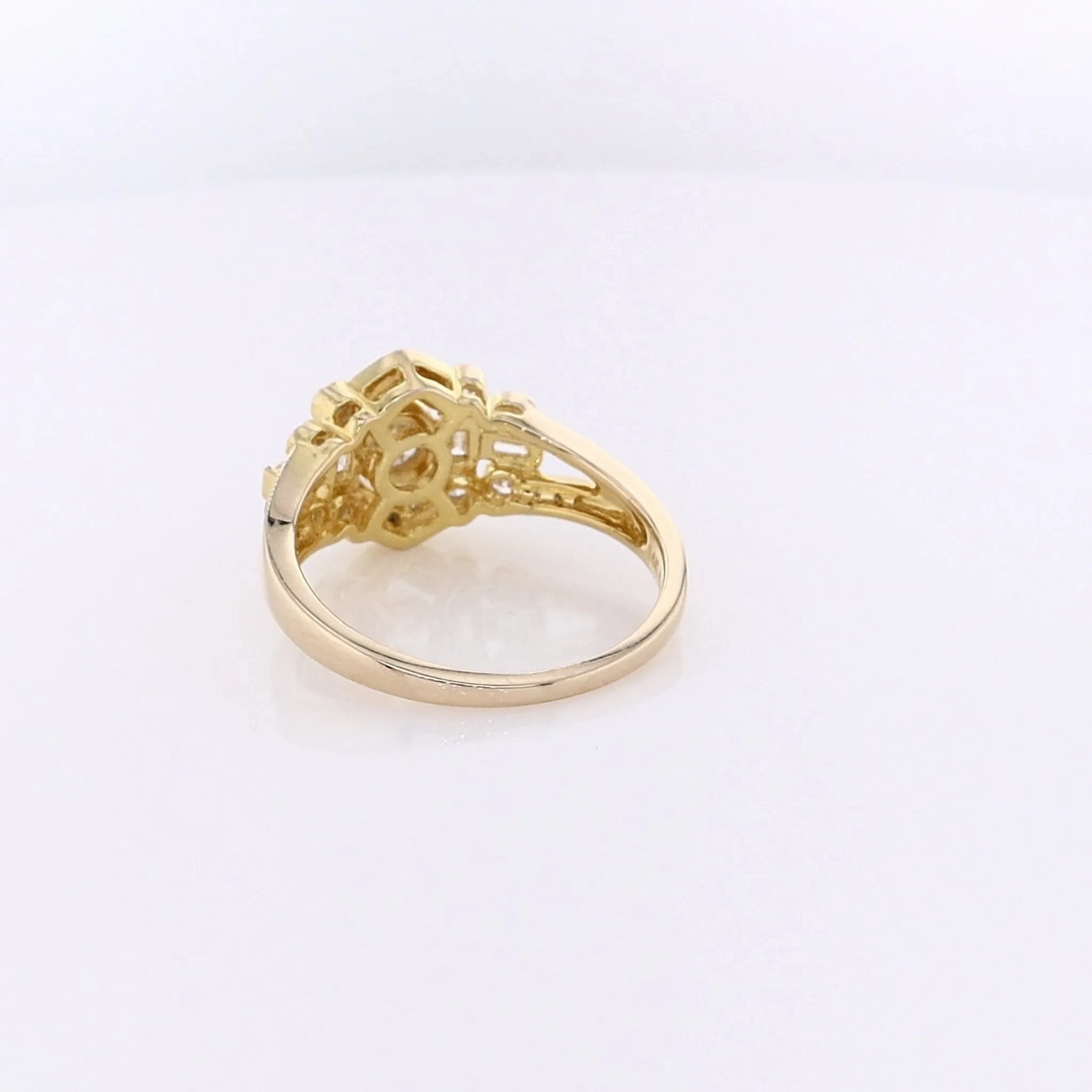 Estate 14 Karat Yellow Gold Bezel Set Diamond Ring