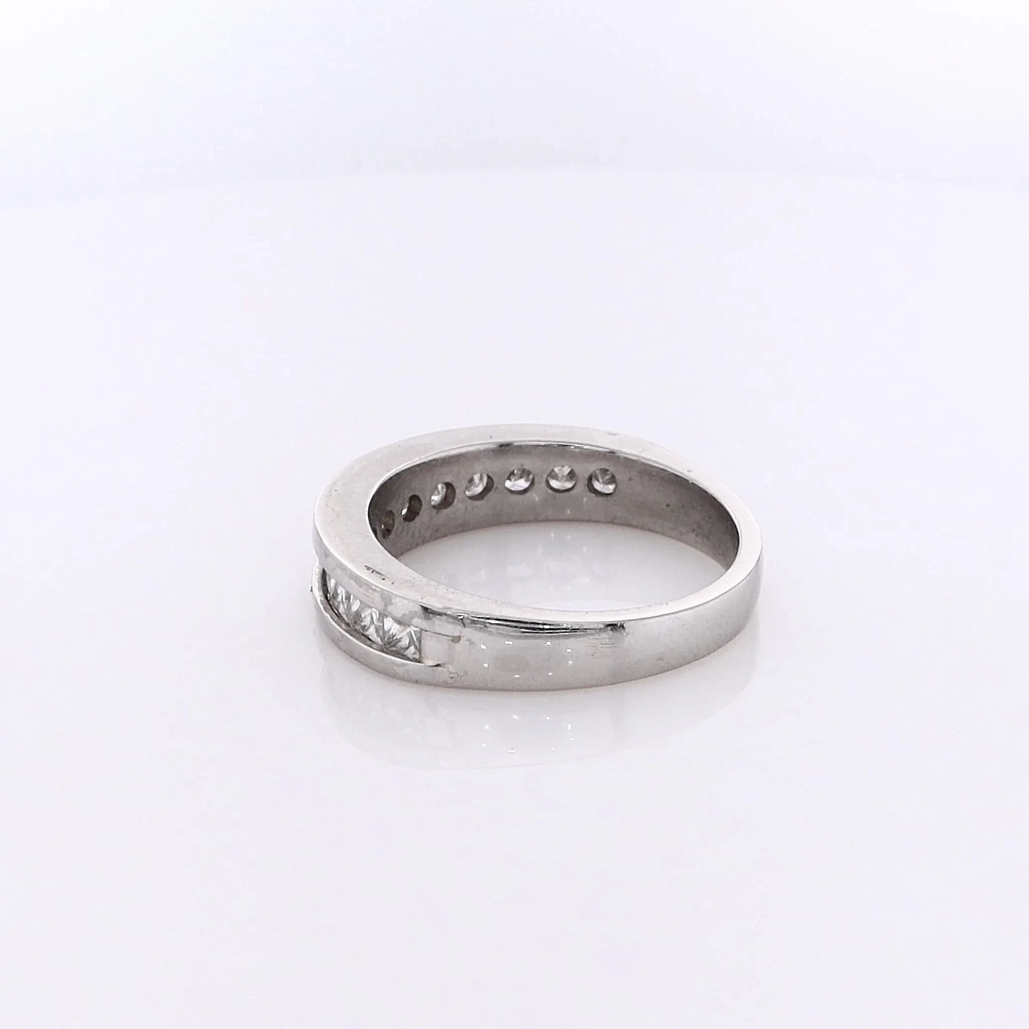 Estate Platinum Channel Set Diamond Wedding Band