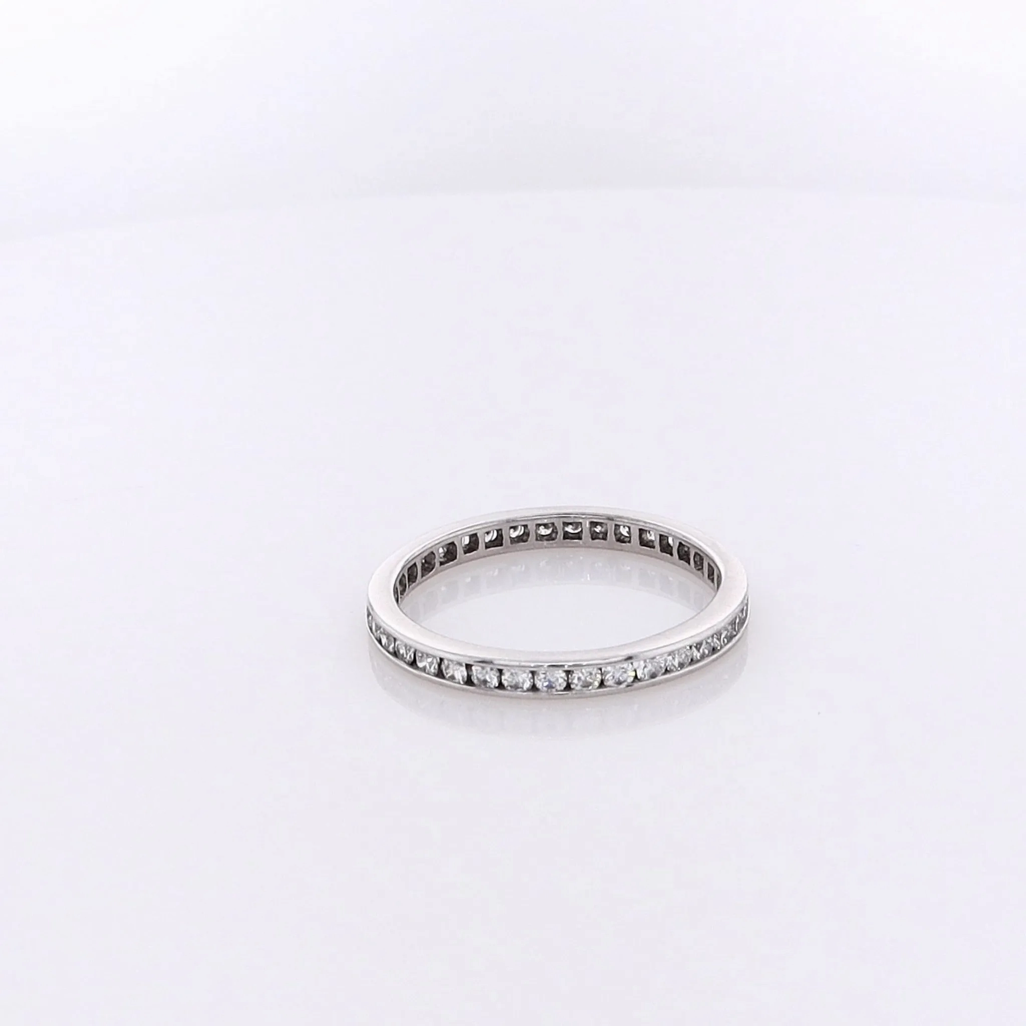 Estate Platinum Eternity Channel Set Diamond Wedding Band