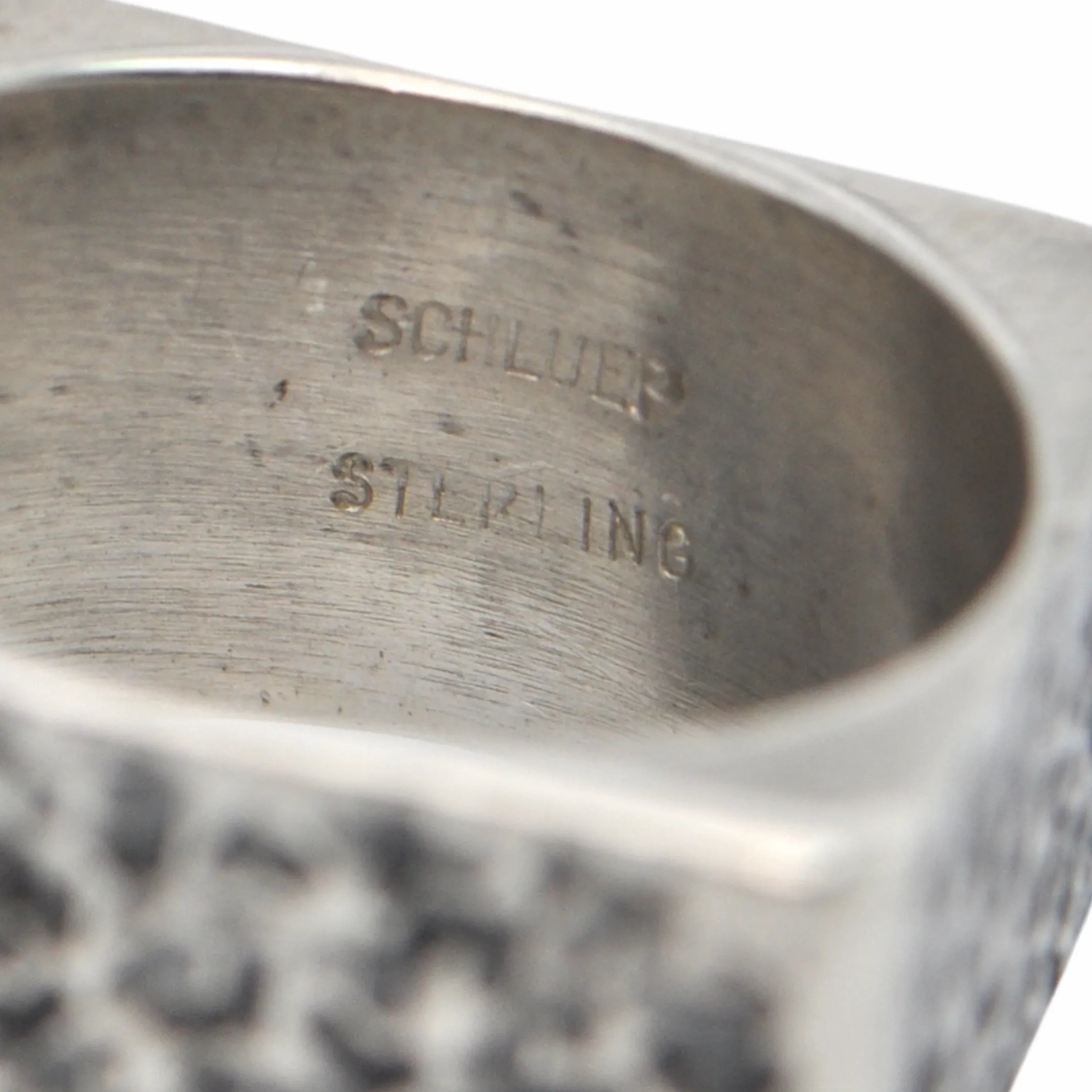 Estate Signed Walter Schluep Brutalist Style Sterling Silver Ring