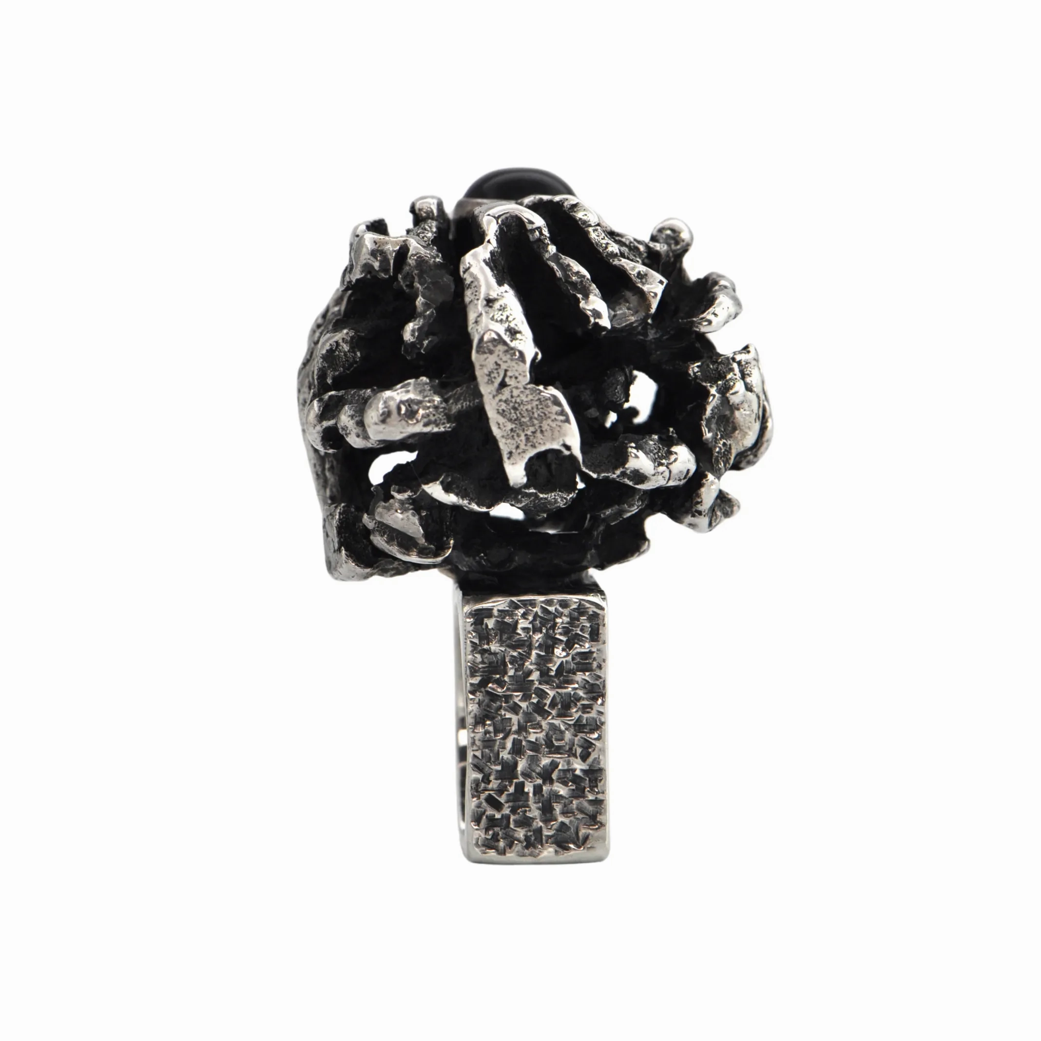 Estate Signed Walter Schluep Brutalist Style Sterling Silver Ring