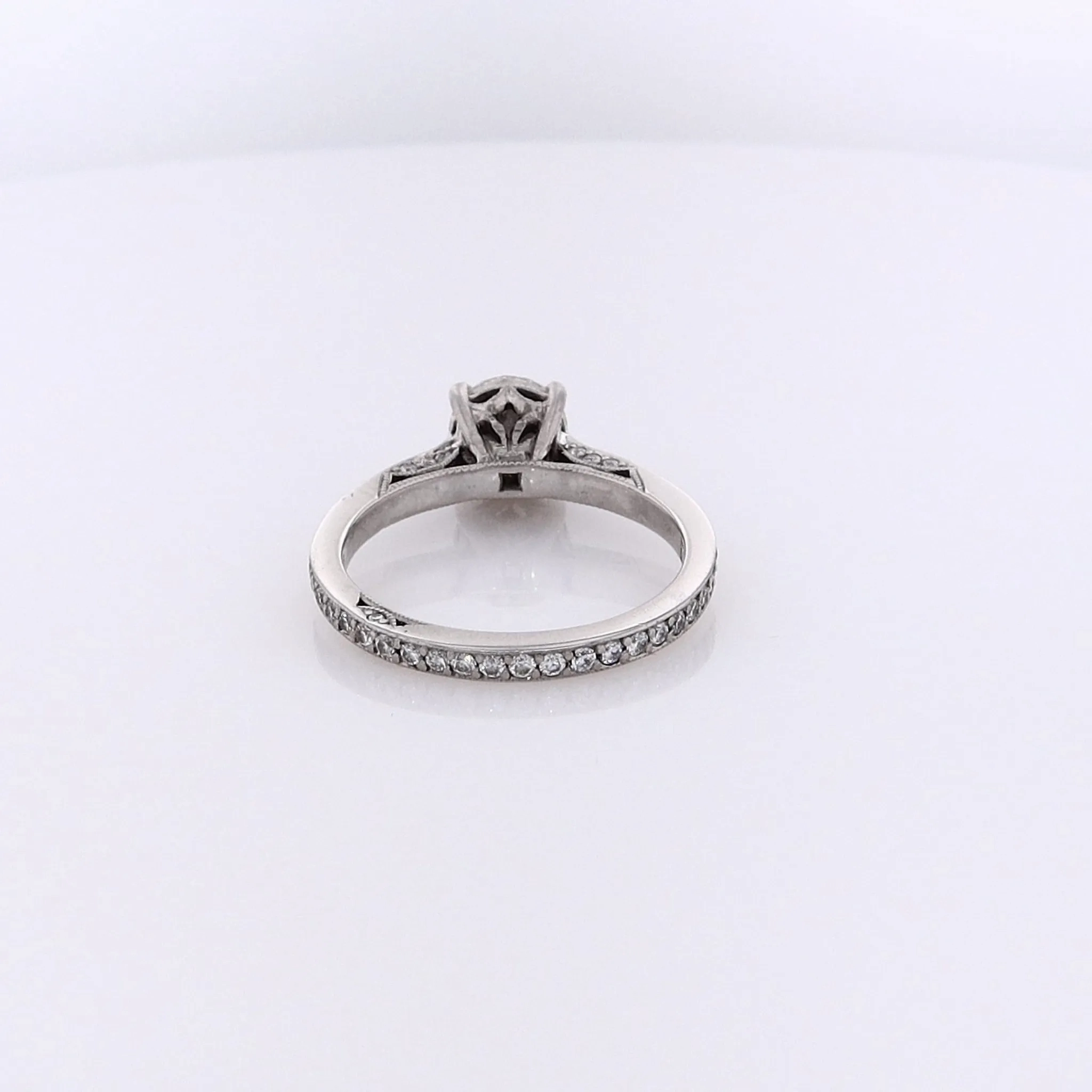 Estate Tacori Platinum Diamond and Milgrain Eternity Engagement Ring With GIA Certification #1167639868