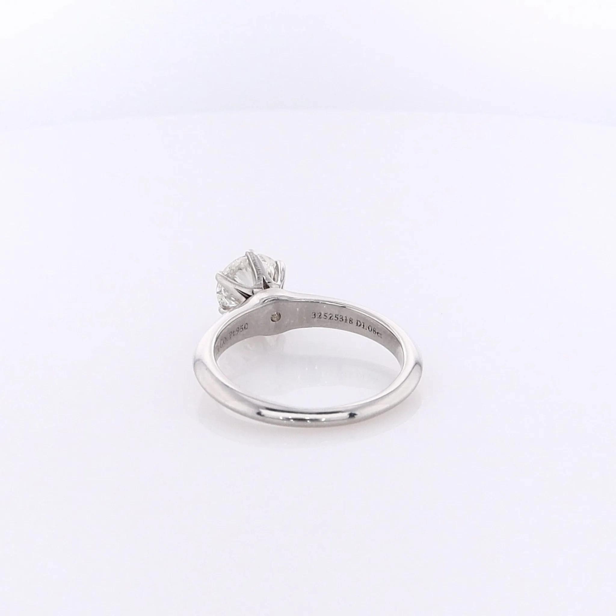 Estate Tiffany &amp; Co Platinum Diamond Engagement Ring