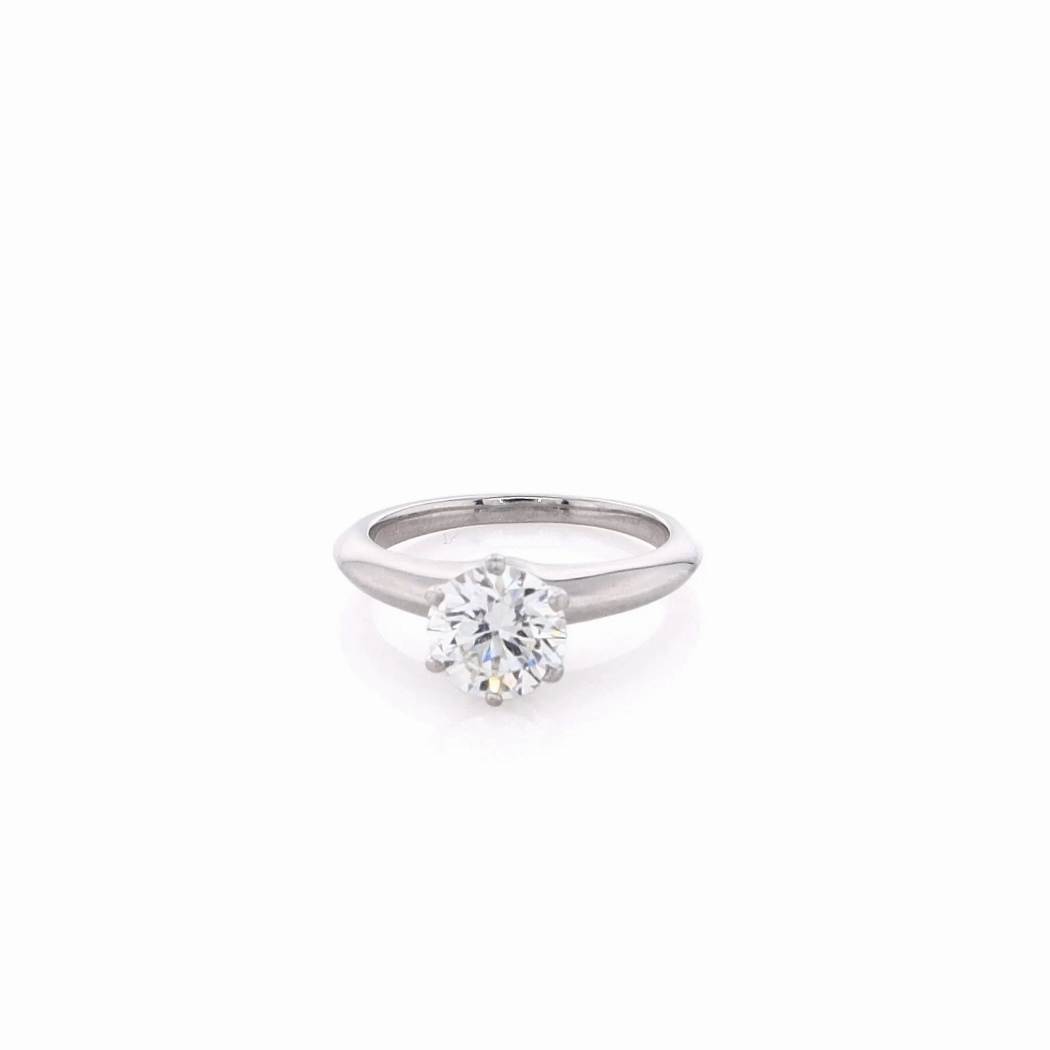 Estate Tiffany &amp; Co Platinum Diamond Engagement Ring