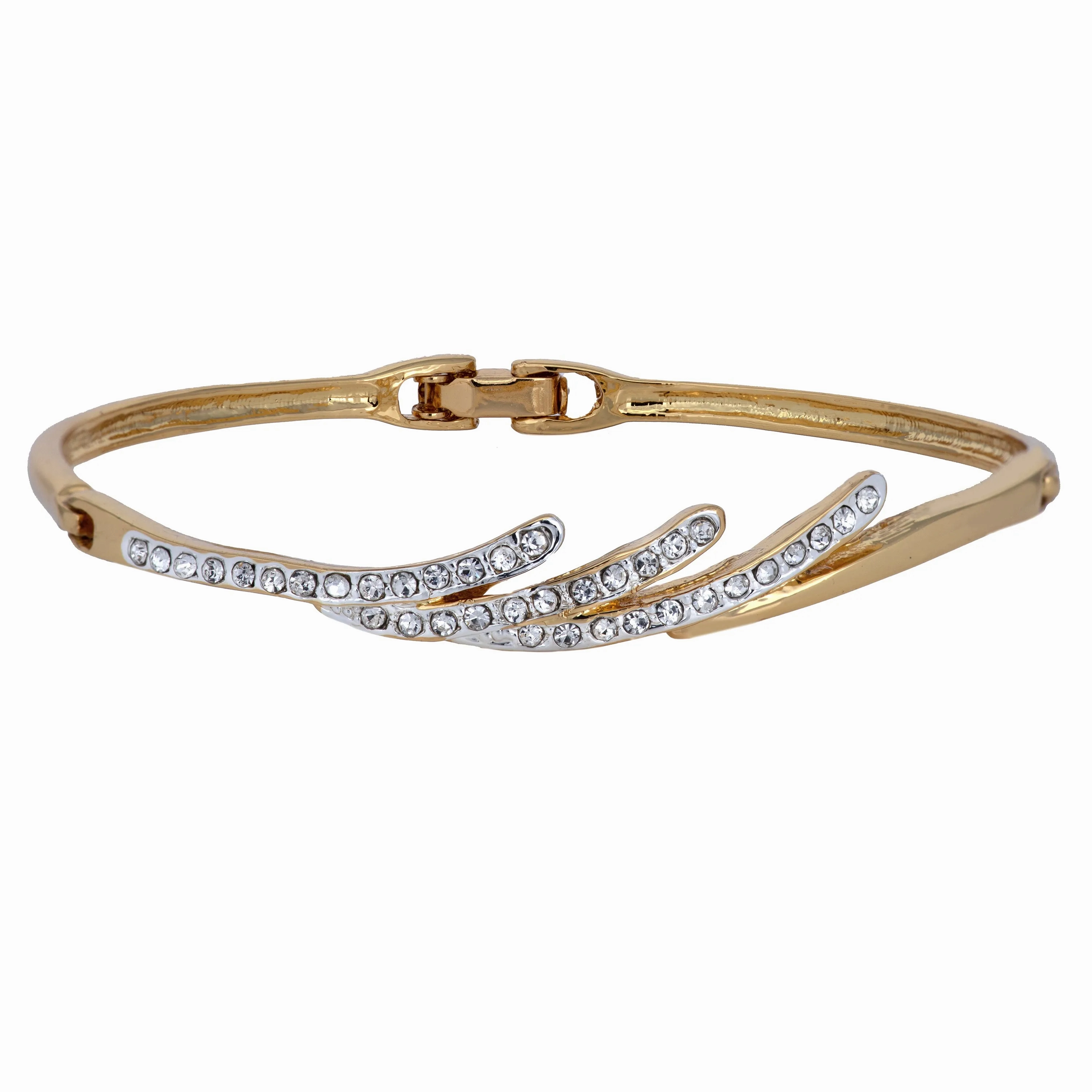 Estele - gold plated 3 Strike Designer Diamond Bracelet for Women