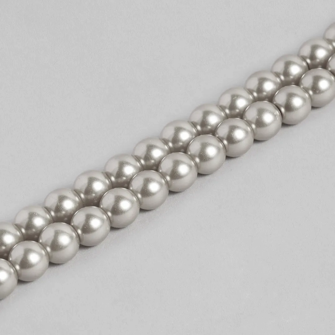 Estele - Grey Pearl Double Line Bracelet