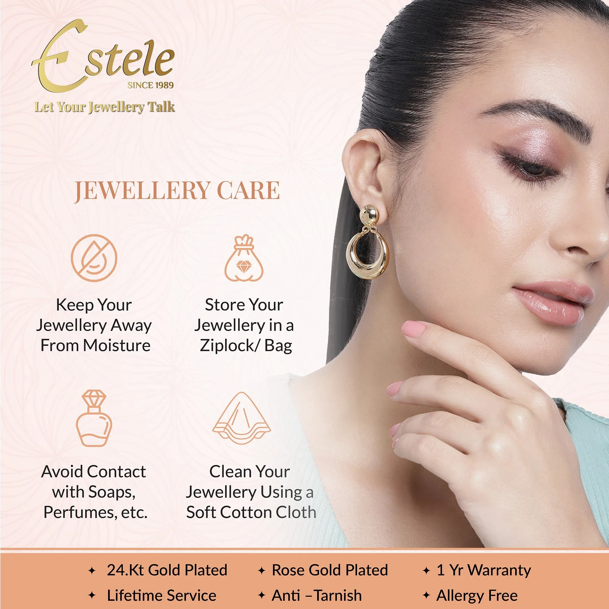 Estele Eternal Radiance: Delicate &amp; Lightweight American Diamond Bracelet with Glossy Gold Plated for Women A Statement of Luxury &amp; Grace