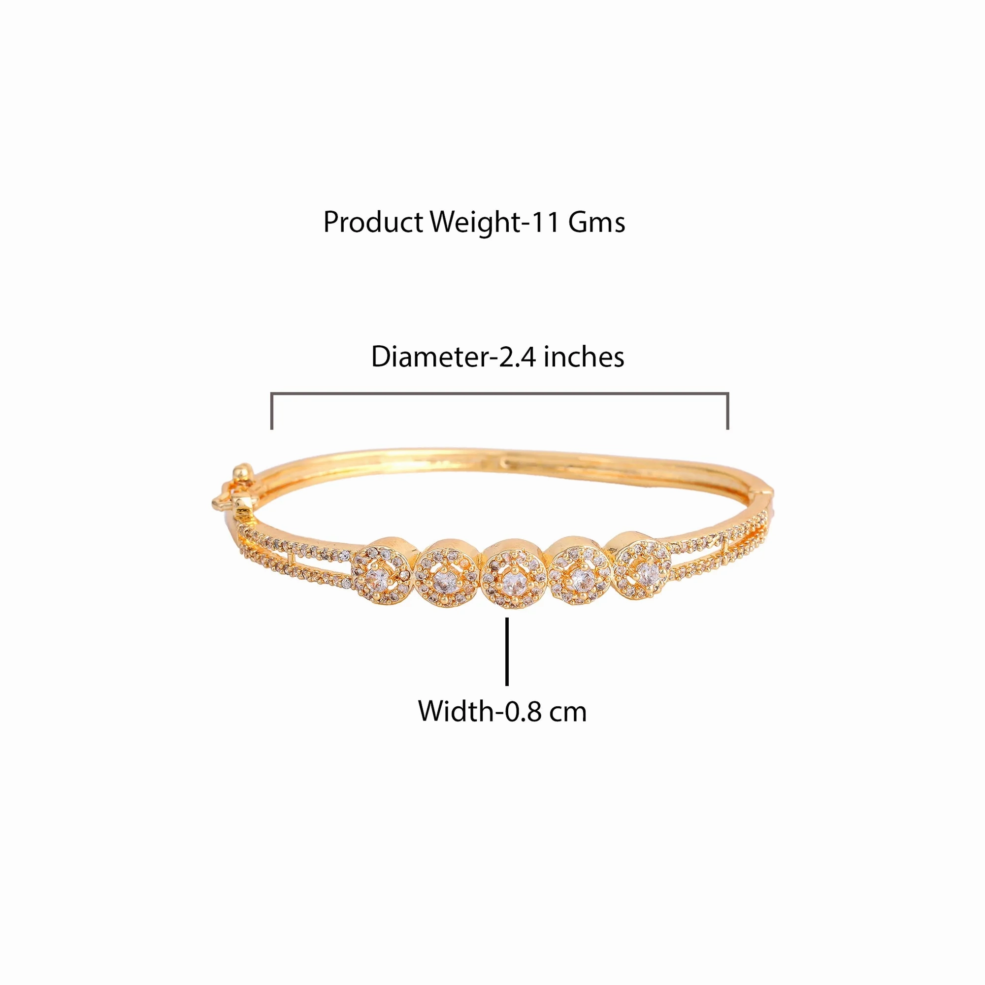 Estele Eternal Radiance: Delicate &amp; Lightweight American Diamond Bracelet with Glossy Gold Plated for Women A Statement of Luxury &amp; Grace