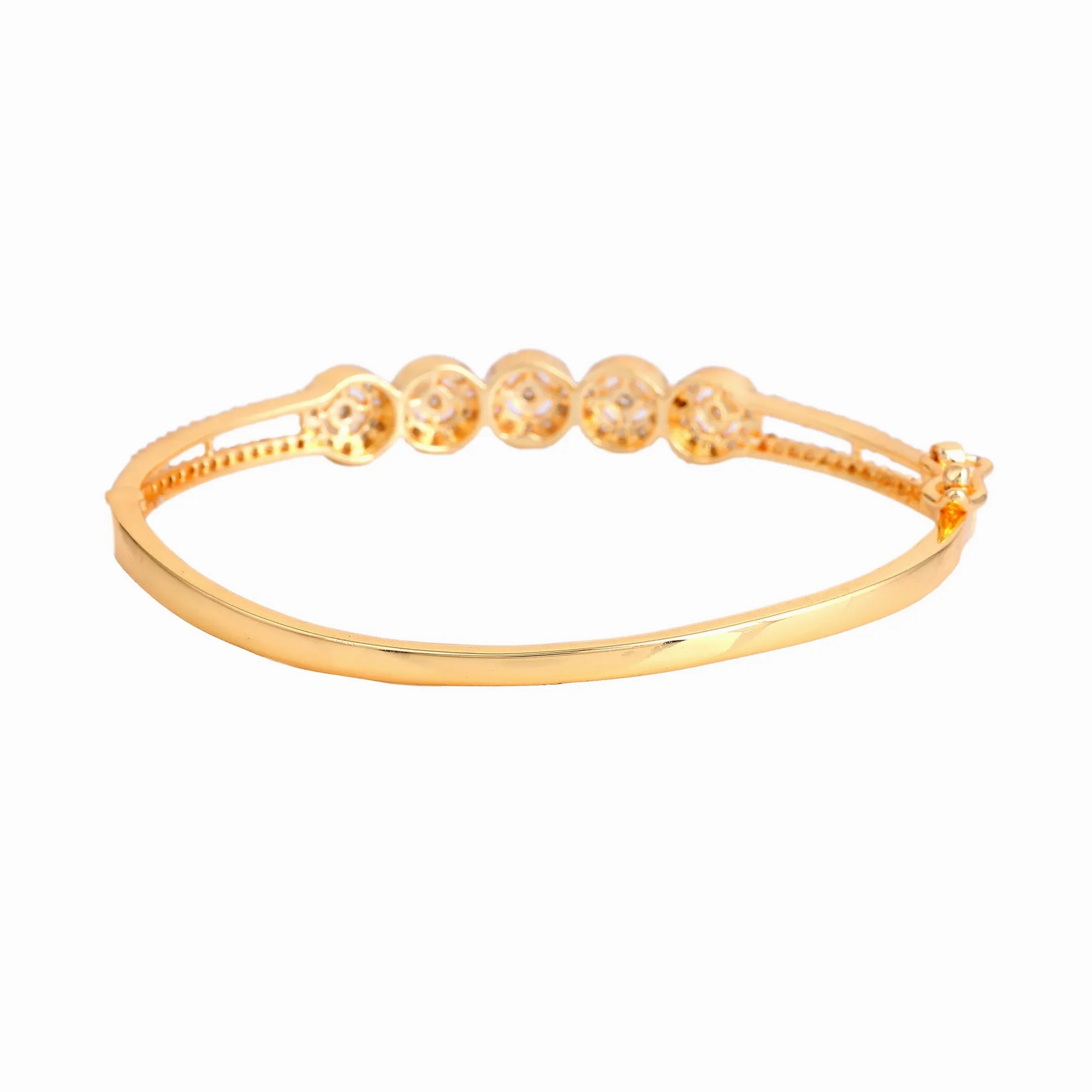 Estele Eternal Radiance: Delicate &amp; Lightweight American Diamond Bracelet with Glossy Gold Plated for Women A Statement of Luxury &amp; Grace