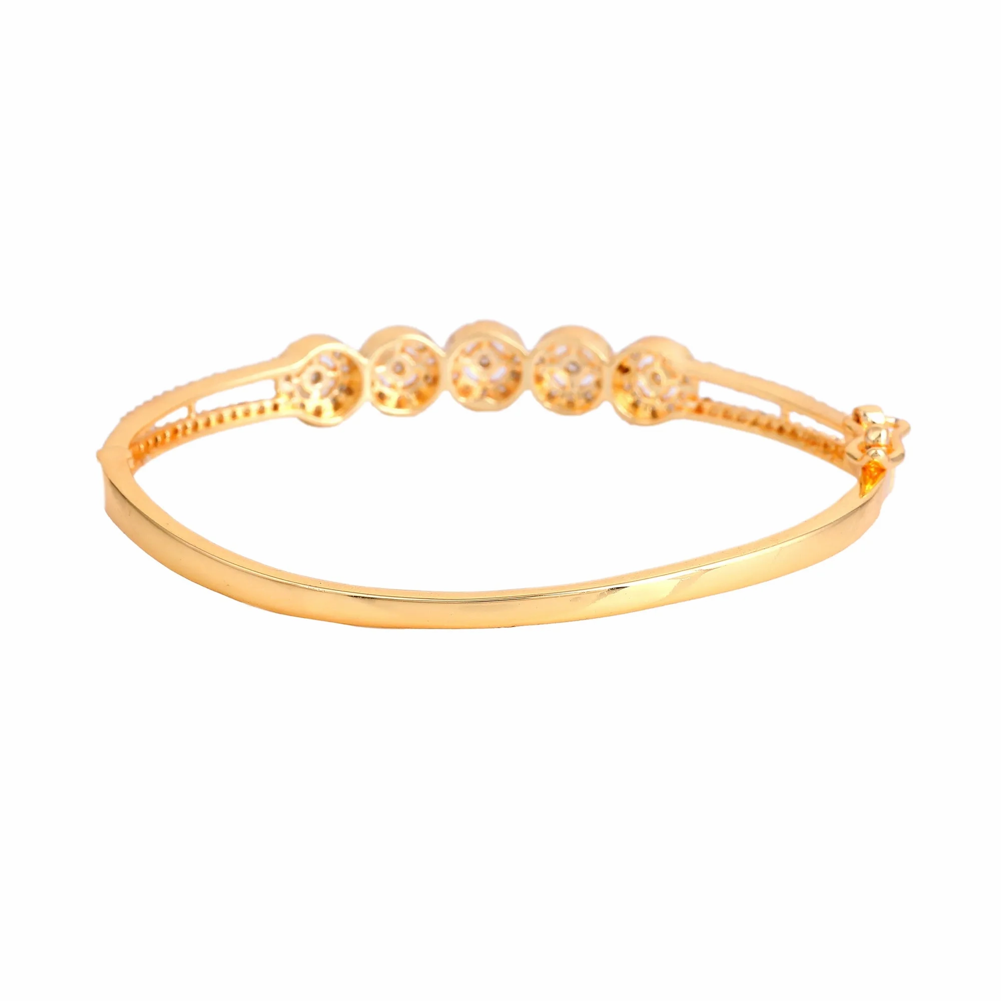 Estele Eternal Radiance: Delicate &amp; Lightweight American Diamond Bracelet with Glossy Gold Plated for Women A Statement of Luxury &amp; Grace