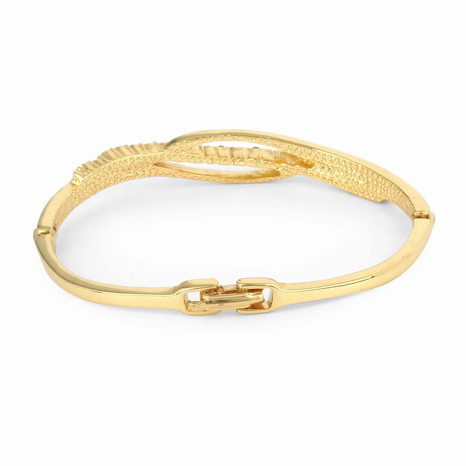 Estele Gold &amp; Rhodium Plated Glamorous Cuff Bracelet with Austrian Crystals for Women