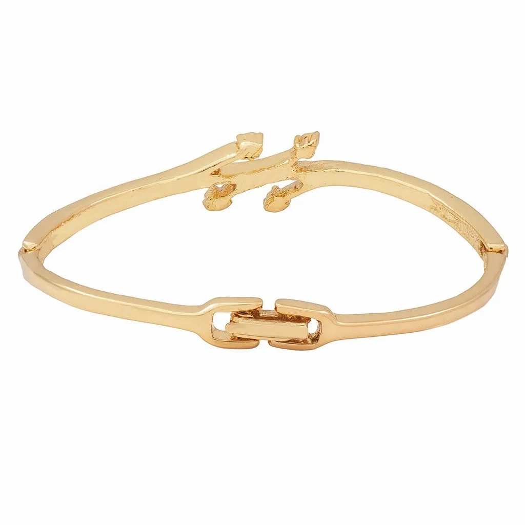 Estele Gold Plated Blossom Bud Bracelet with Austrian Crystals for Women