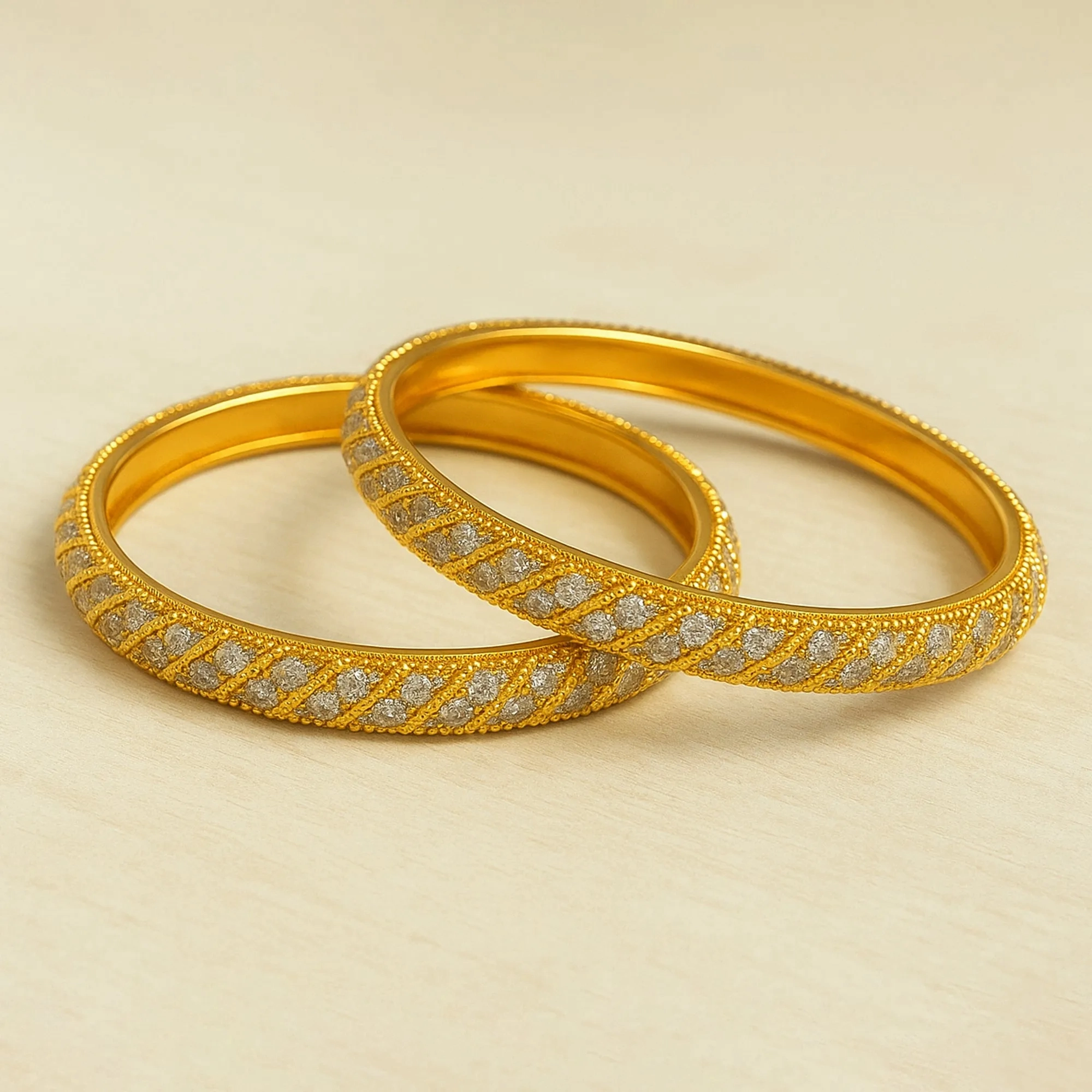 Estele Gold Plated CZ Stone Bangles for Women ?C Size 2.6 ?C Sparkling Design for Weddings, Party Wear &amp; Everyday Glam ?C OSBR-VK11731-26 BANGLE