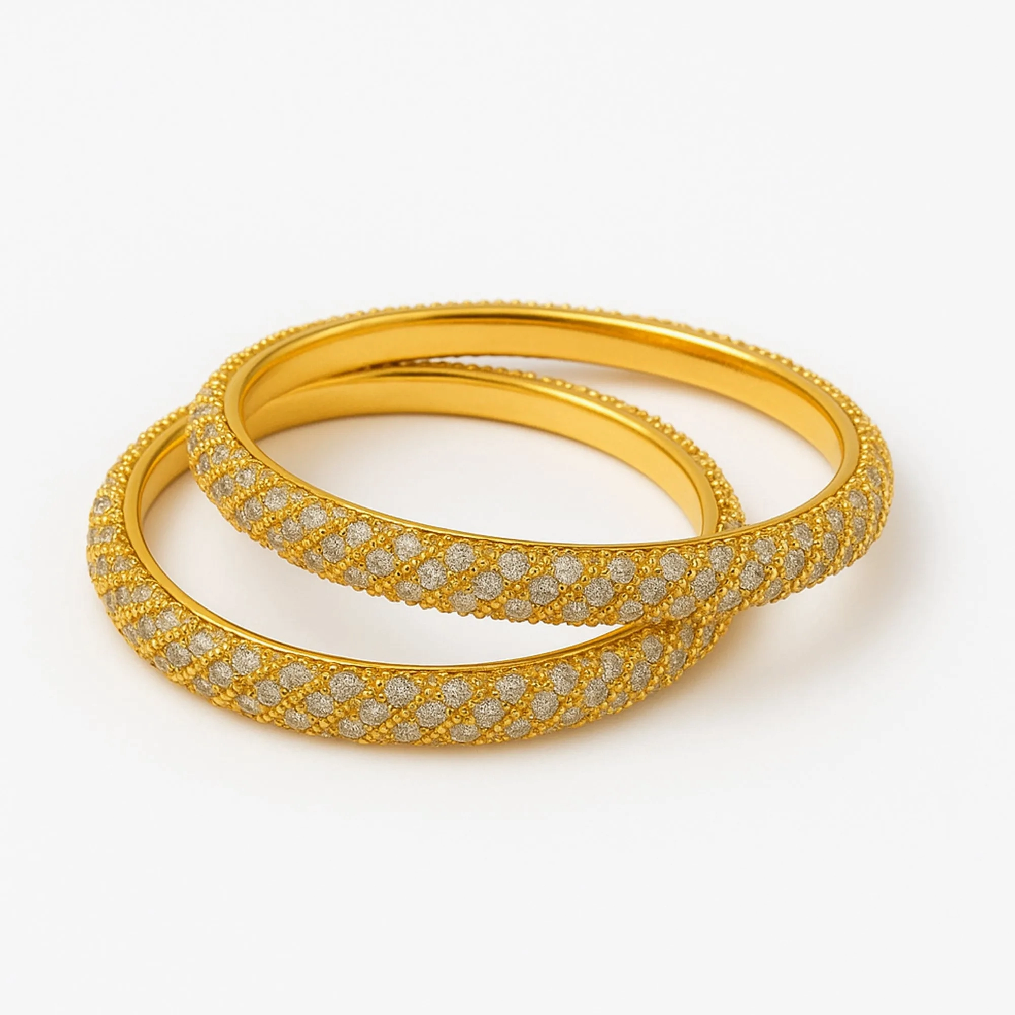 Estele Gold Plated CZ Stone Bangles for Women ?C Size 2.6 ?C Sparkling Design for Weddings, Party Wear &amp; Everyday Glam ?C OSBR-VK11731-26 BANGLE