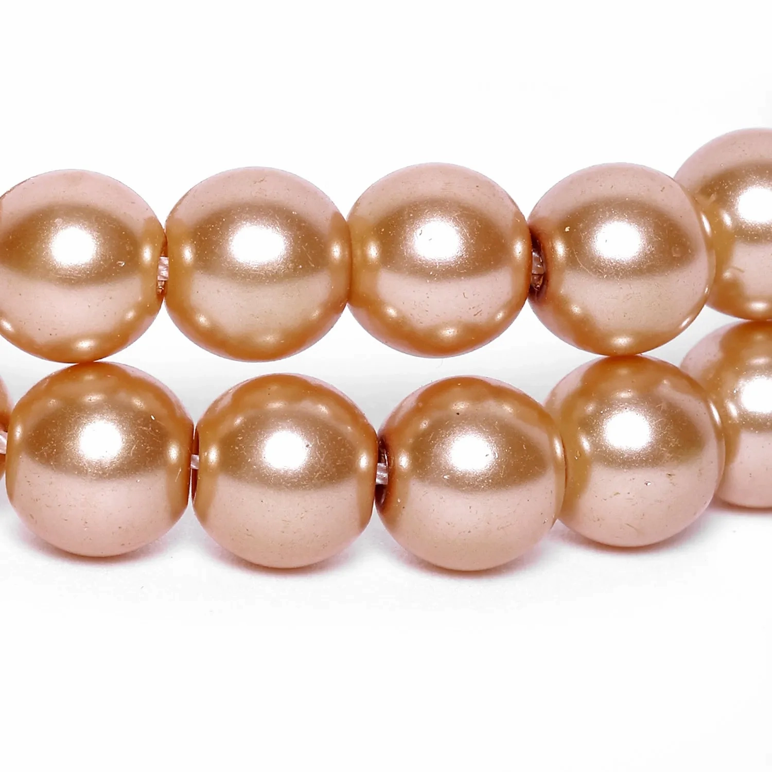 Estele Gold Plated Elegant &amp; Modern Two-Line Glowing Golden Pearl Bracelet for Girls &amp; Women