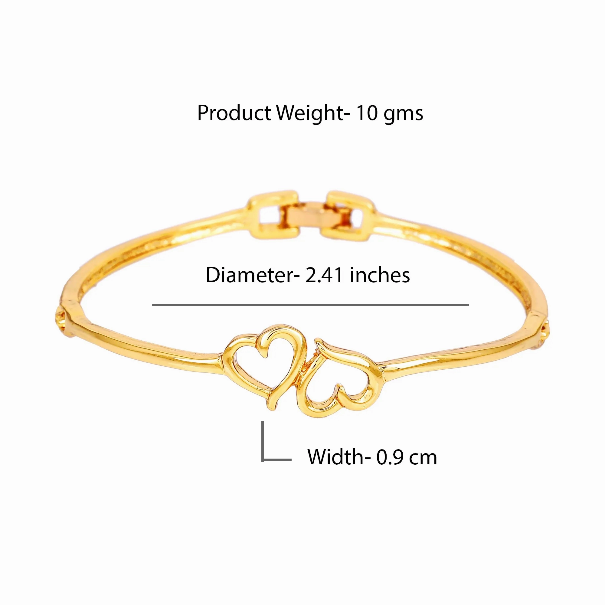 Estele gold plated Heart shape Design Bracelet for women