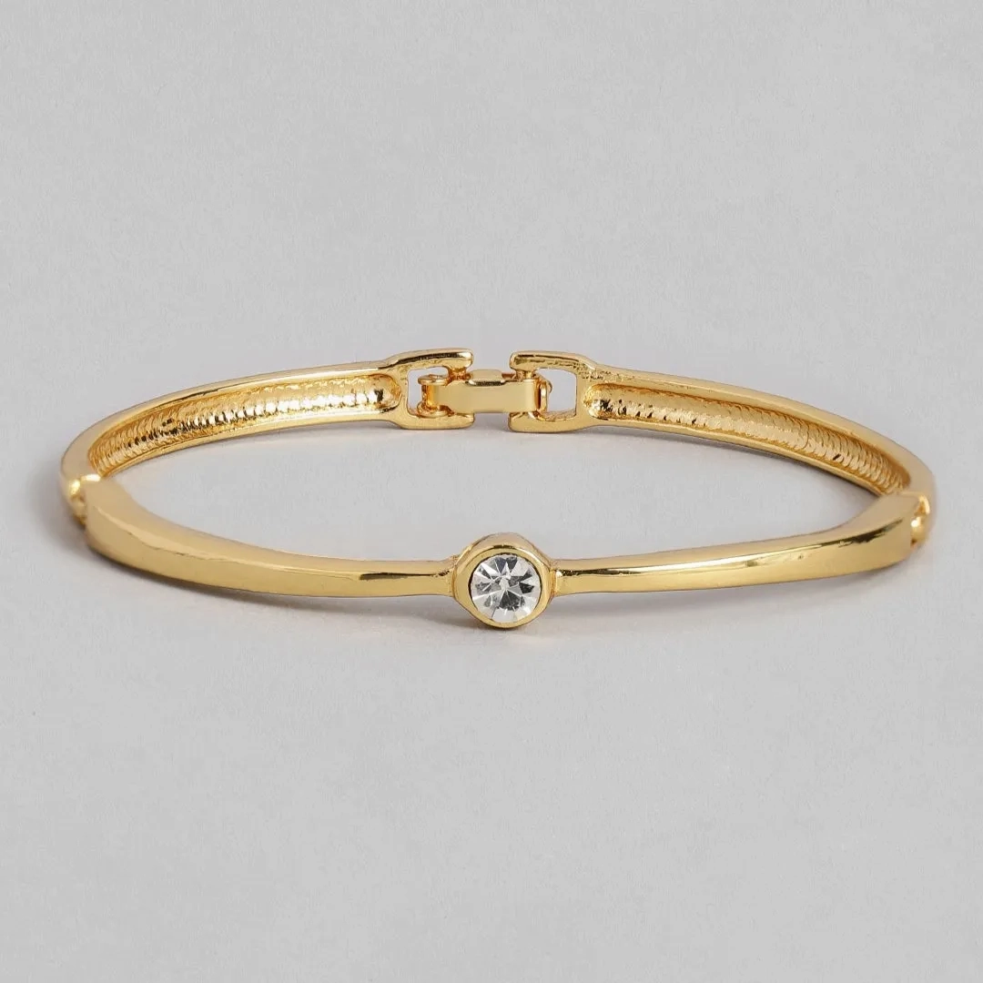 Estele Gold Plated Solitaire Studded Bracelet for women